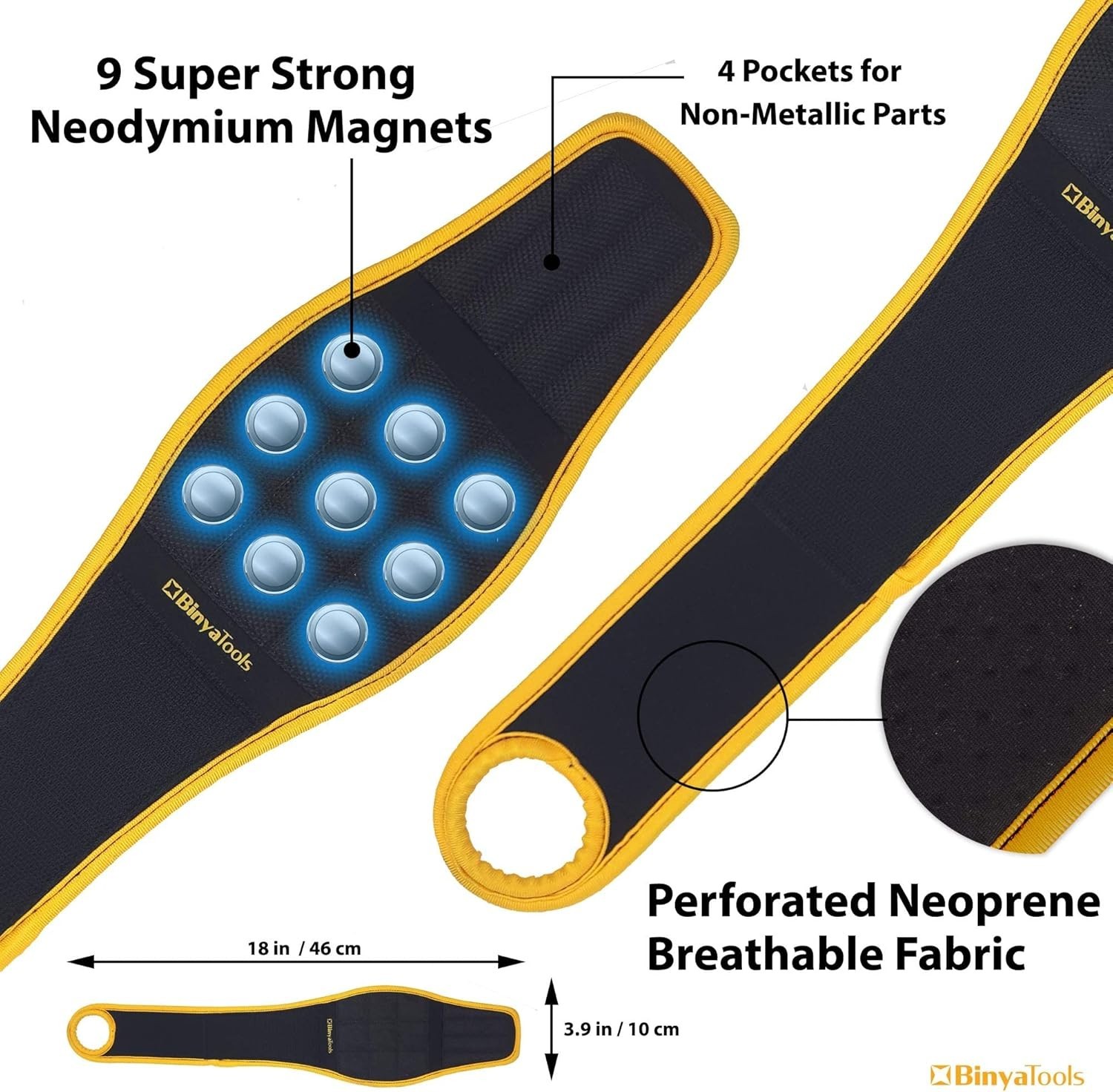 Magnetic Wristband Tool Holder Neoprene Adjustable Support for Nails Screws