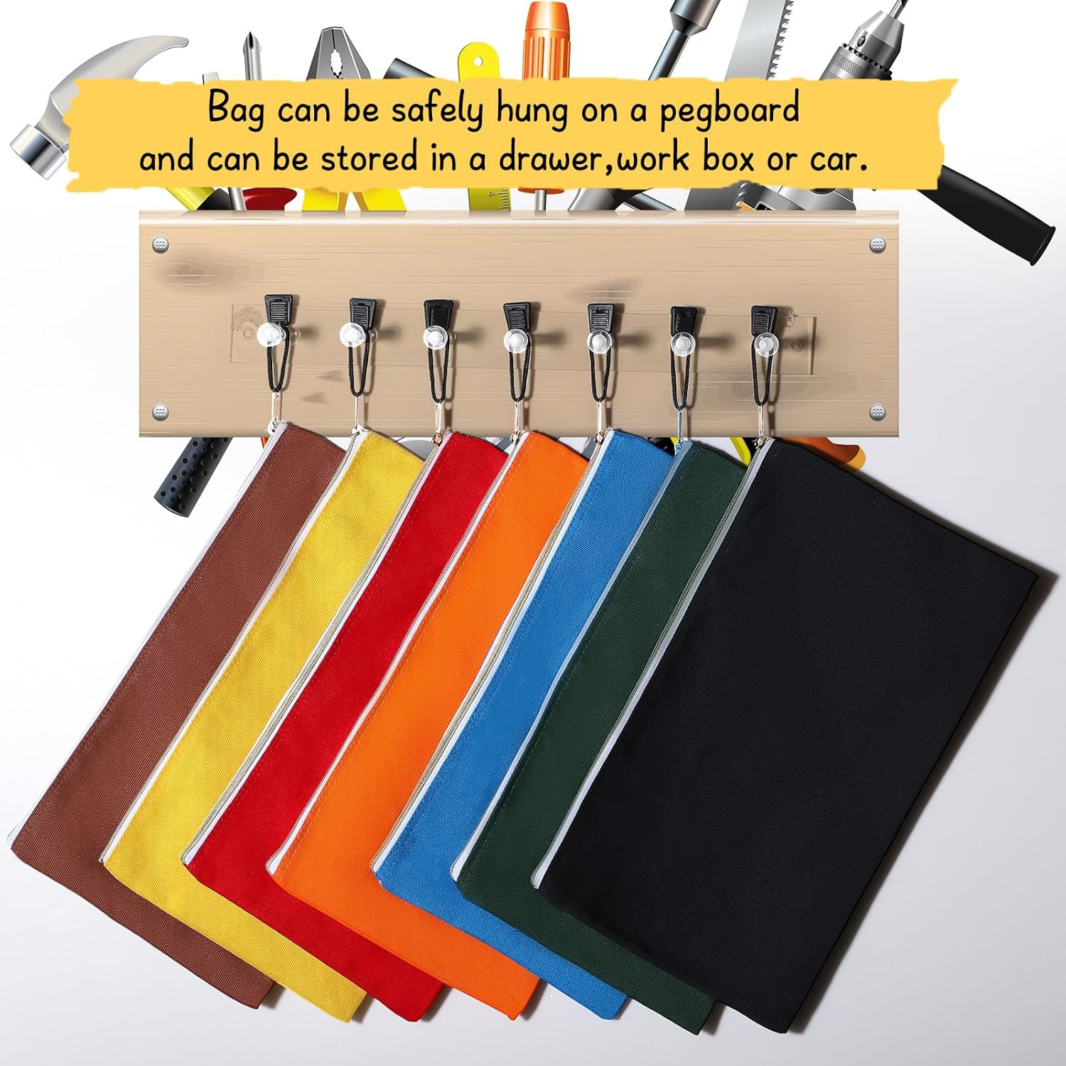 10 Pieces Canvas Tool Pouch Metal Zipper Utility Tool Bags 10 Colors Multi-Purpo