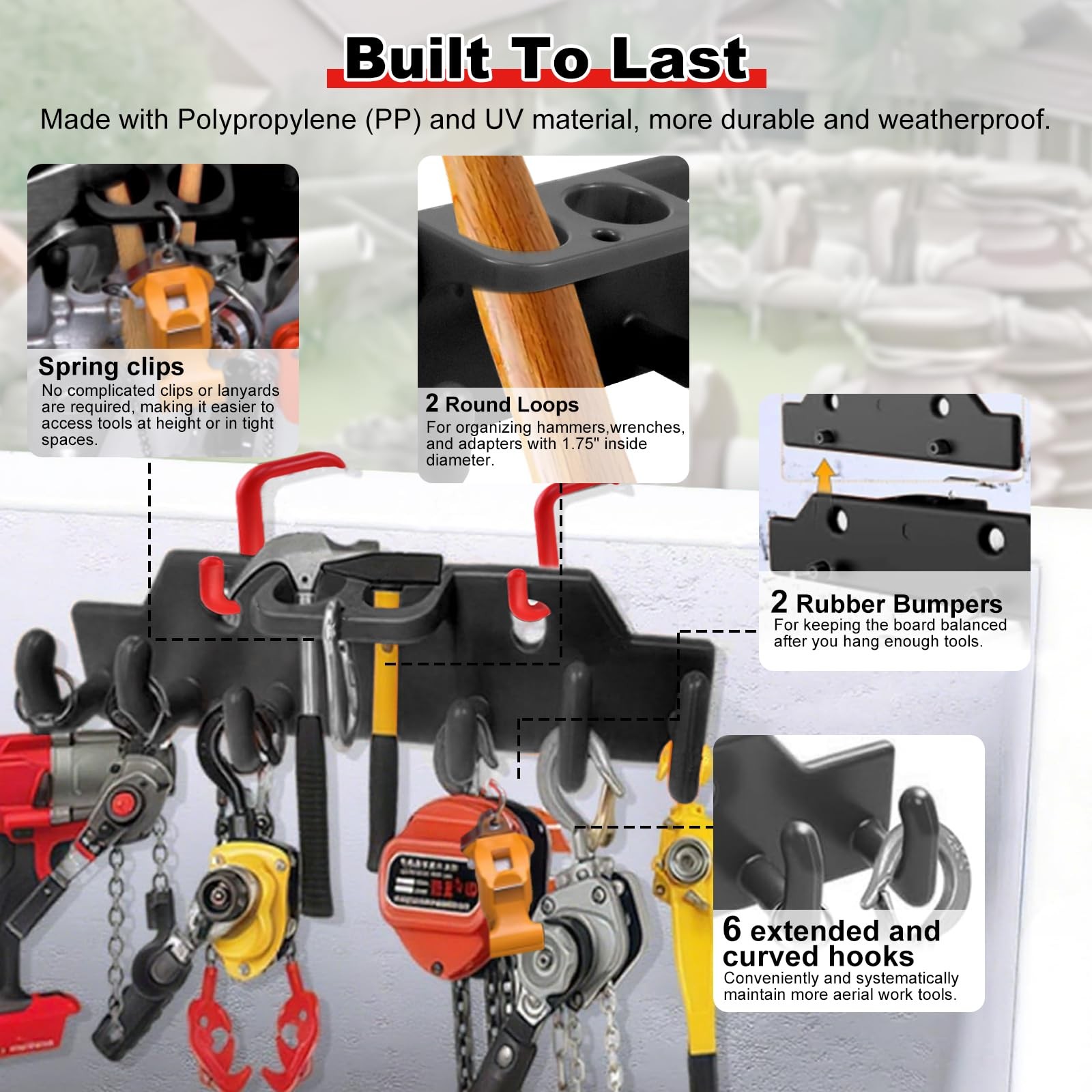 CNQLIS Lineman Tool Board Bucket Truck Tool Organizer for Bucket Hooks and Li…