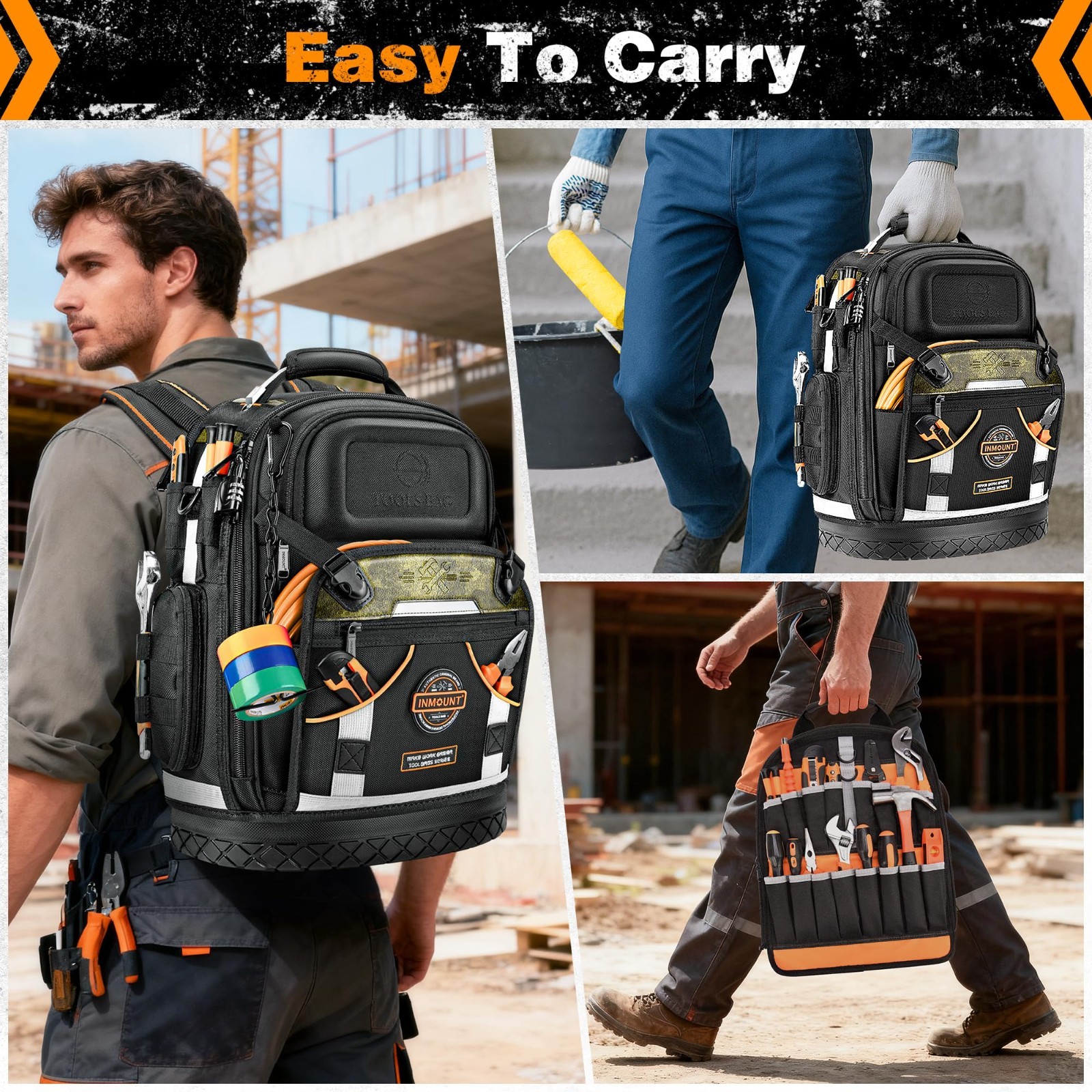 Heavy Duty Tool Backpack Bag – 78 Pockets & Loops for Electricians & HVAC Tools