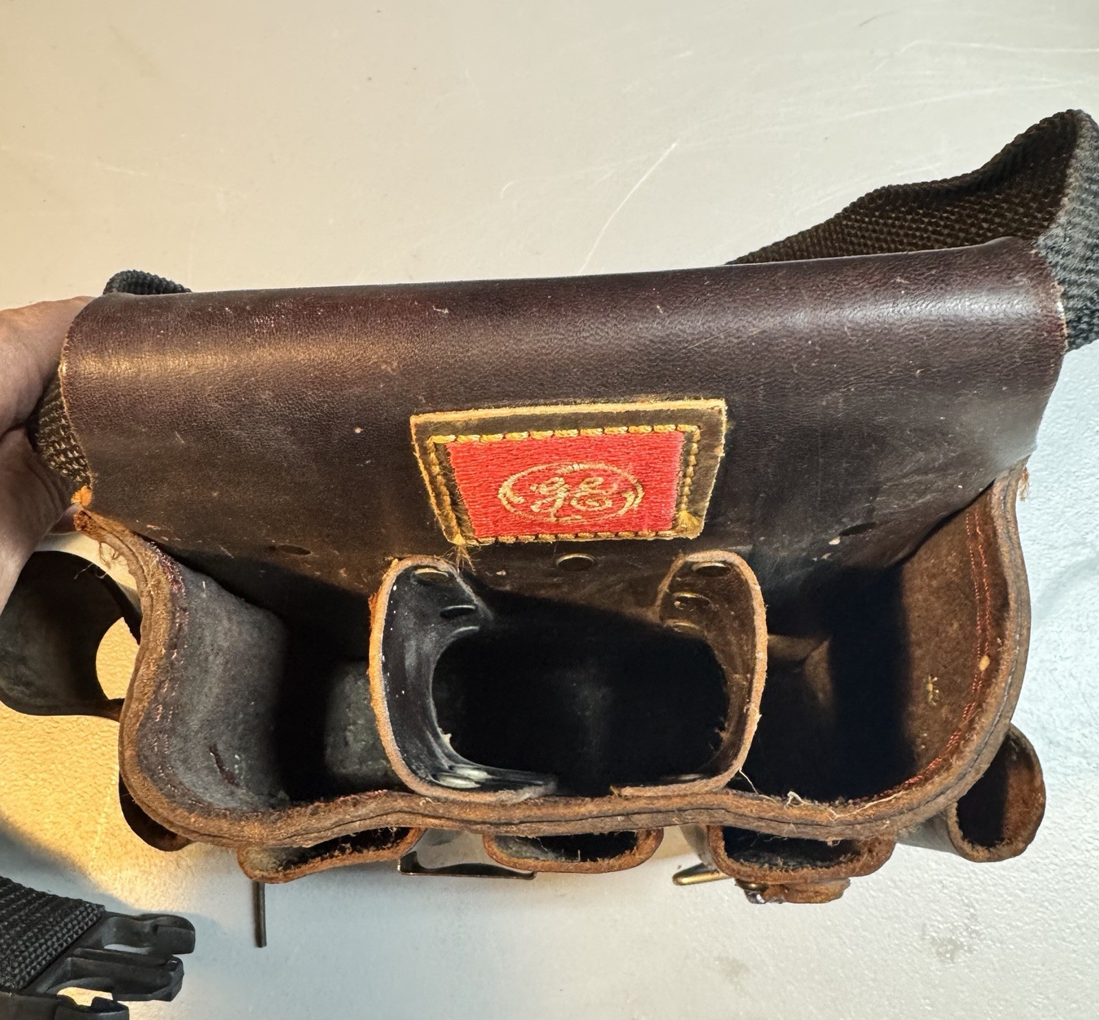 General Electric GE Vintage Leather Electrician Tool Belt CC-526-GE