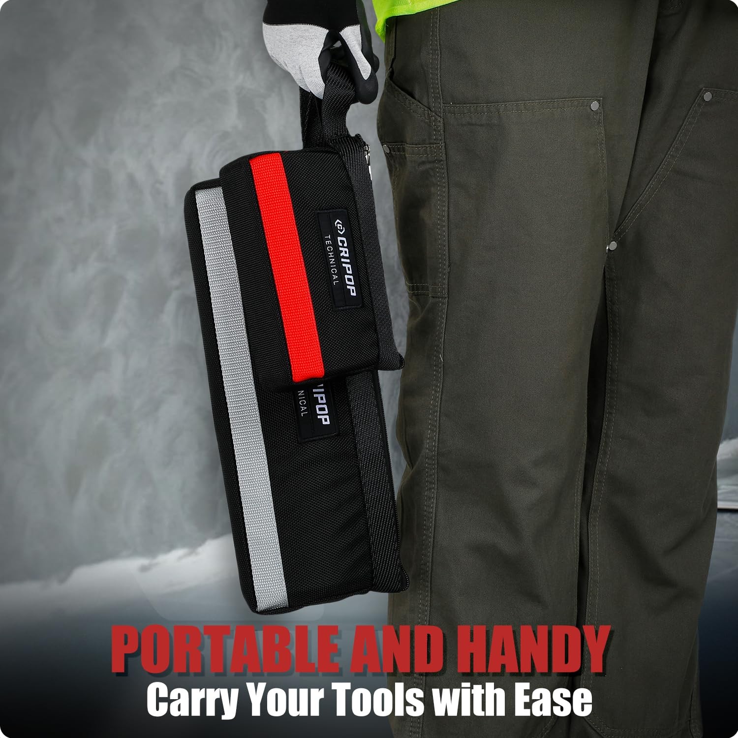 2 Pack Stand-Up Zipper Bag Tool Pouch, 7.5-Inch and 14-Inch Small Tool Bags w…
