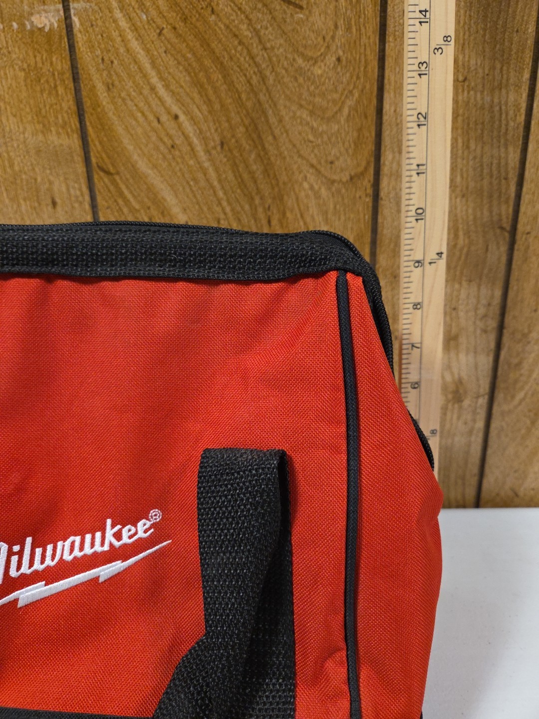 Milwaukee Canvas Soft Tool Bag 10 Inches Tall x 11 Inches Long Red w/Black Trim