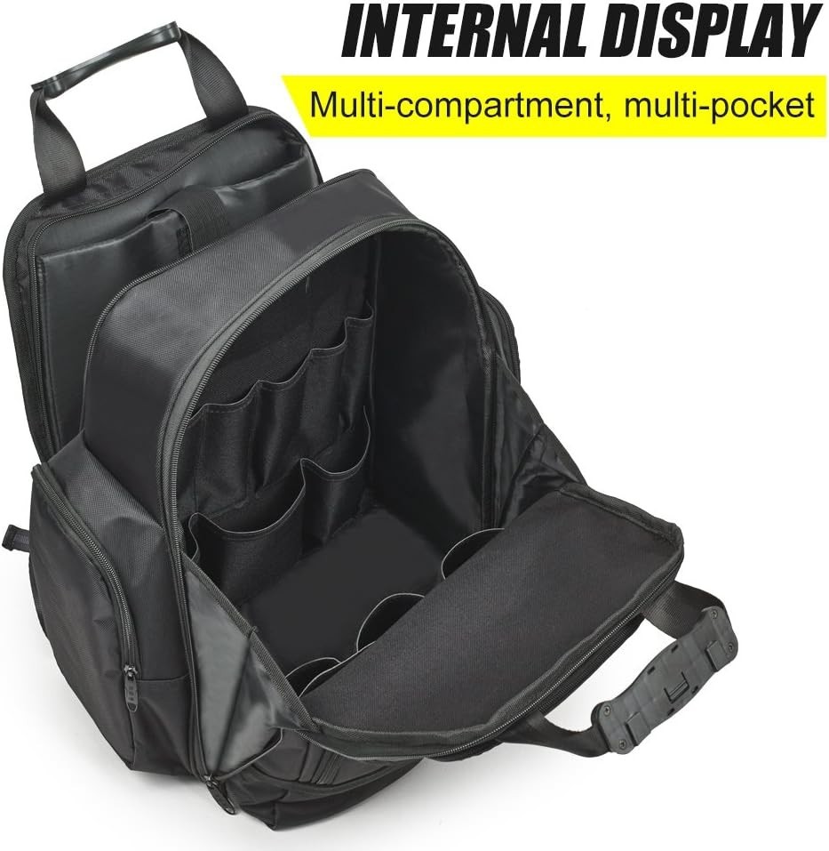 Durable 1680D Polyester Tool Backpack – Perfect for Electricians & Plumbers