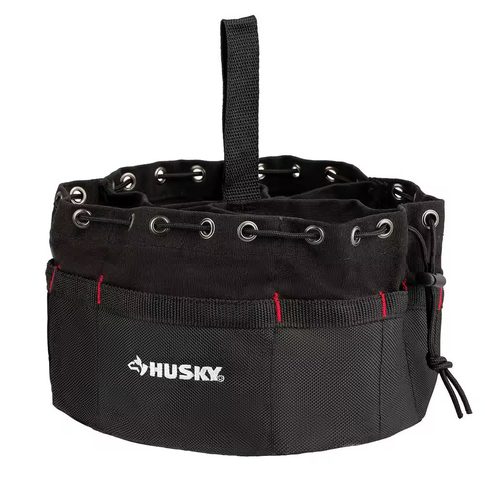10 In. 19-Compartment Heavy-Duty Canvas Small Parts Organizer Bucket Storage Too