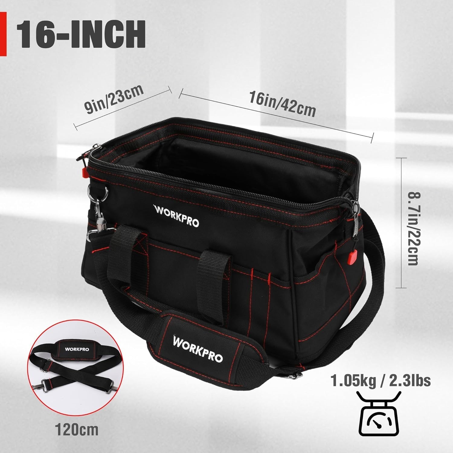 Professional 16″ Tool Organizer Bag, Water Resistant