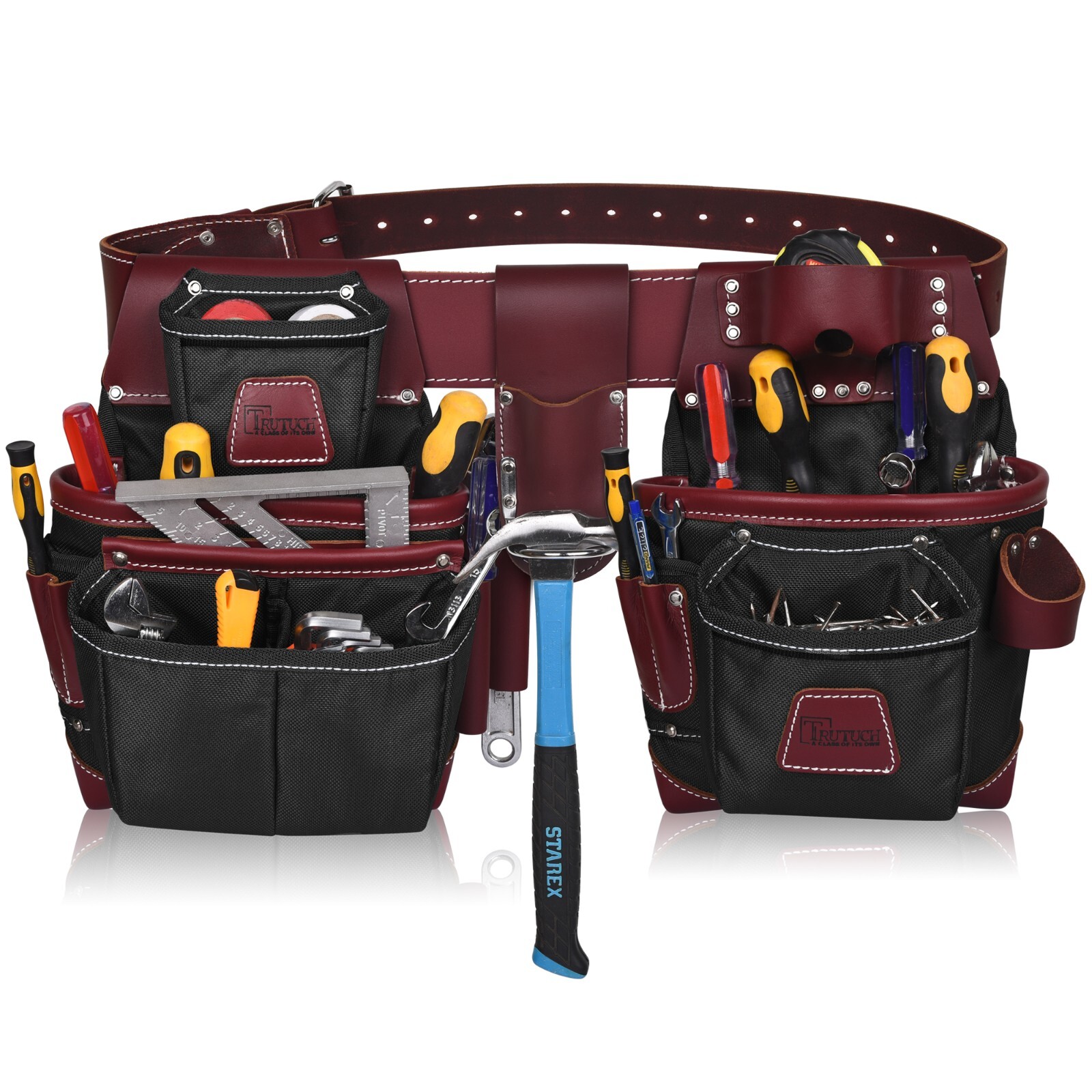 TRUTUCH Nylon and Leather Tool Belt | Framing Tool Bags | Nylon Tool Pouch