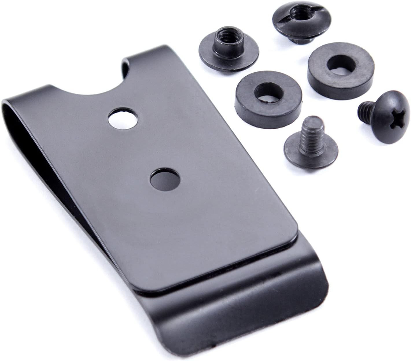 Holstersmith Universal Metal Belt Clip – Fits up to 2.0 Inch Belts – Nickel & Bl
