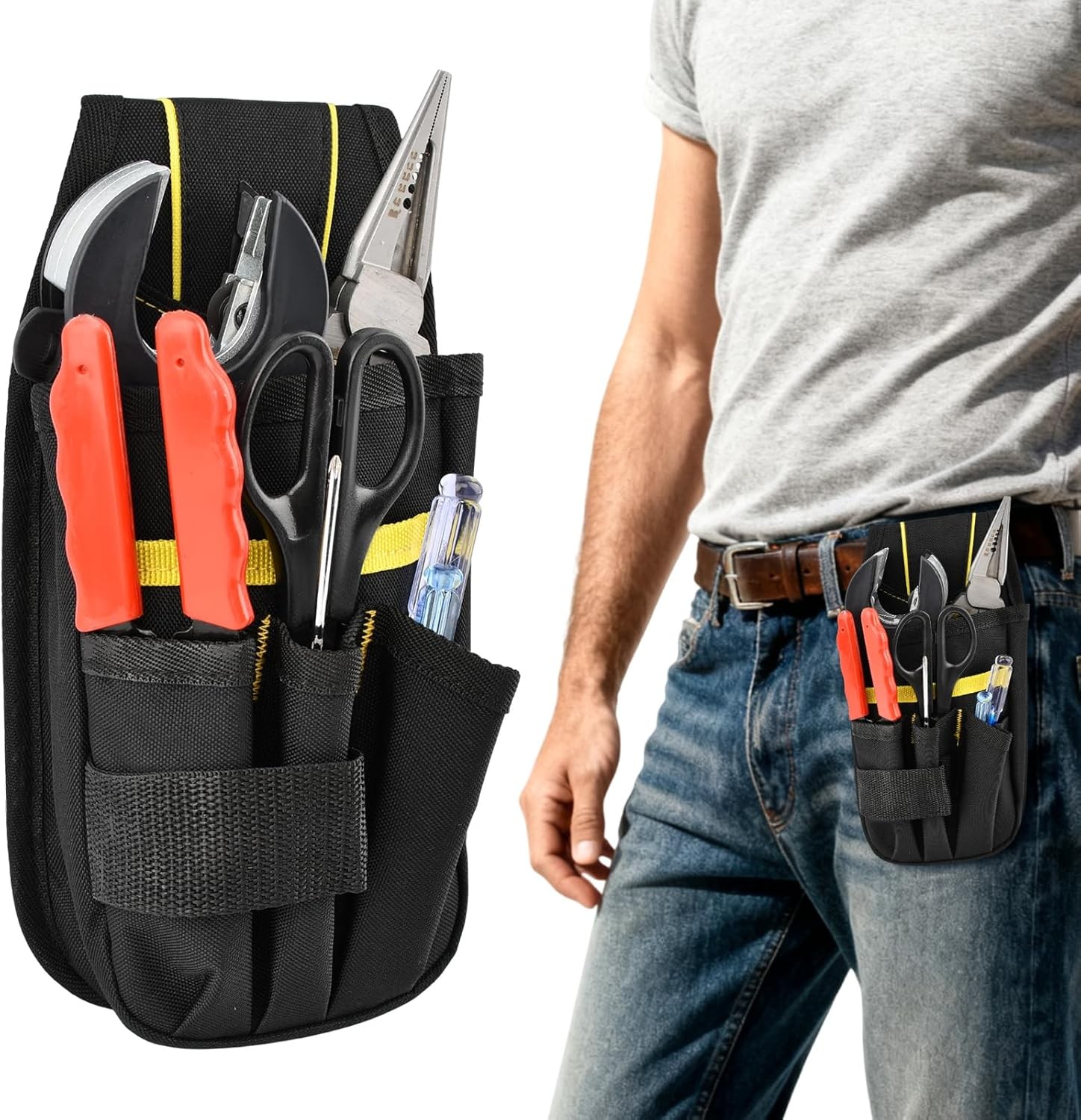 Small Electrician Tool Pouch Utility Belt Bag 600D Oxford Cloth HVAC Handyman