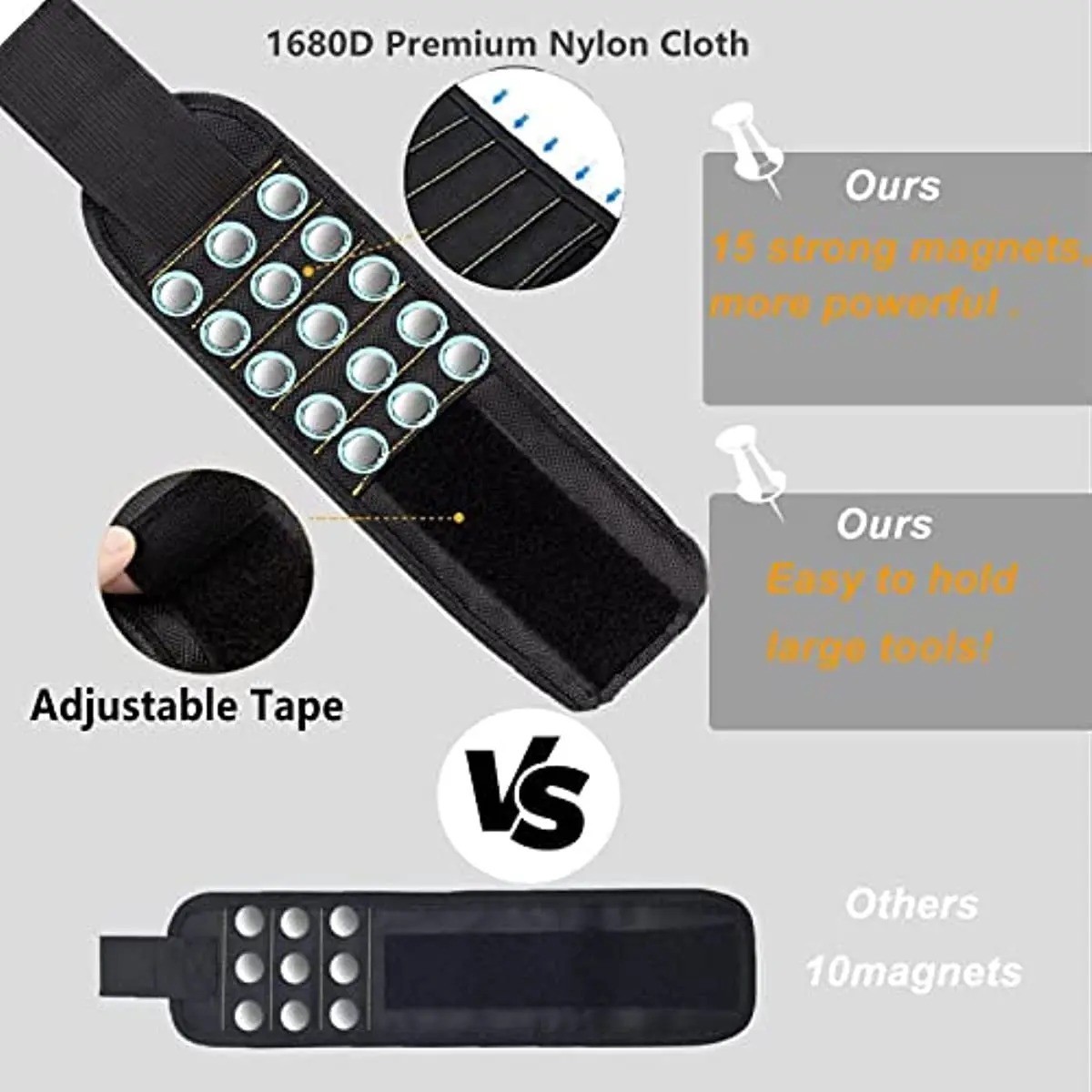 Magnetic Wristband for Holding Screws,Nails Drilling Wrist Tool Holder Belt 1Pc