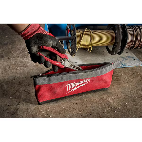 Milwaukee Zipper Tool Pouches Bags 14, 8, and 6 in. Stand-Up Base Storage Canvas