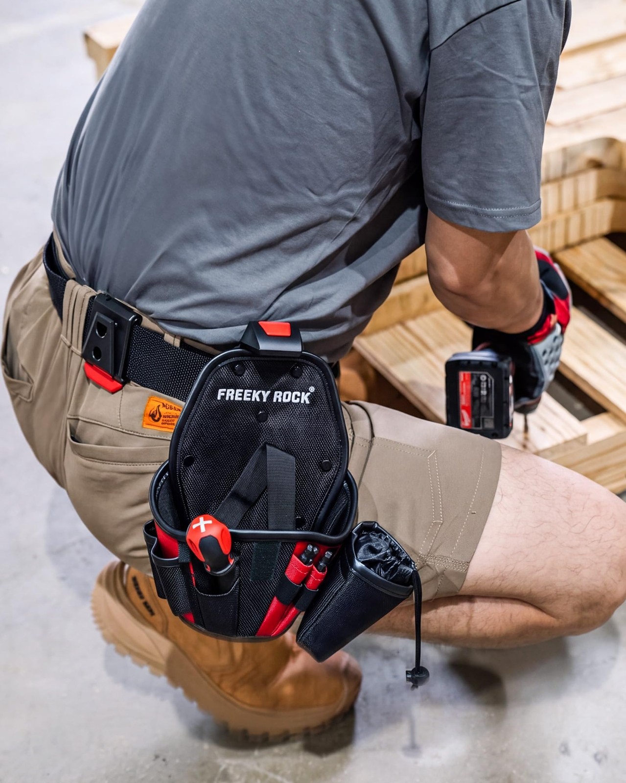 Heavy-Duty Drill Holster Tool Pouch with Belt Clip, 1680D Durable Adjustable Str