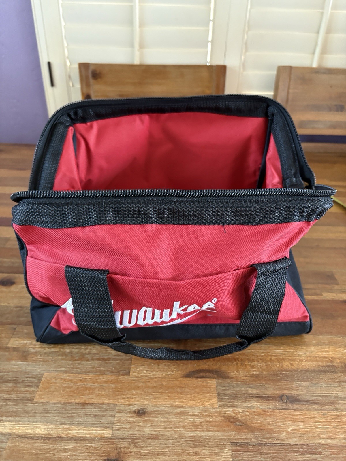 TWO Milwaukee FUEL M12 13″ Heavy Duty Canvas Tool Bag And Carrier Red Black READ