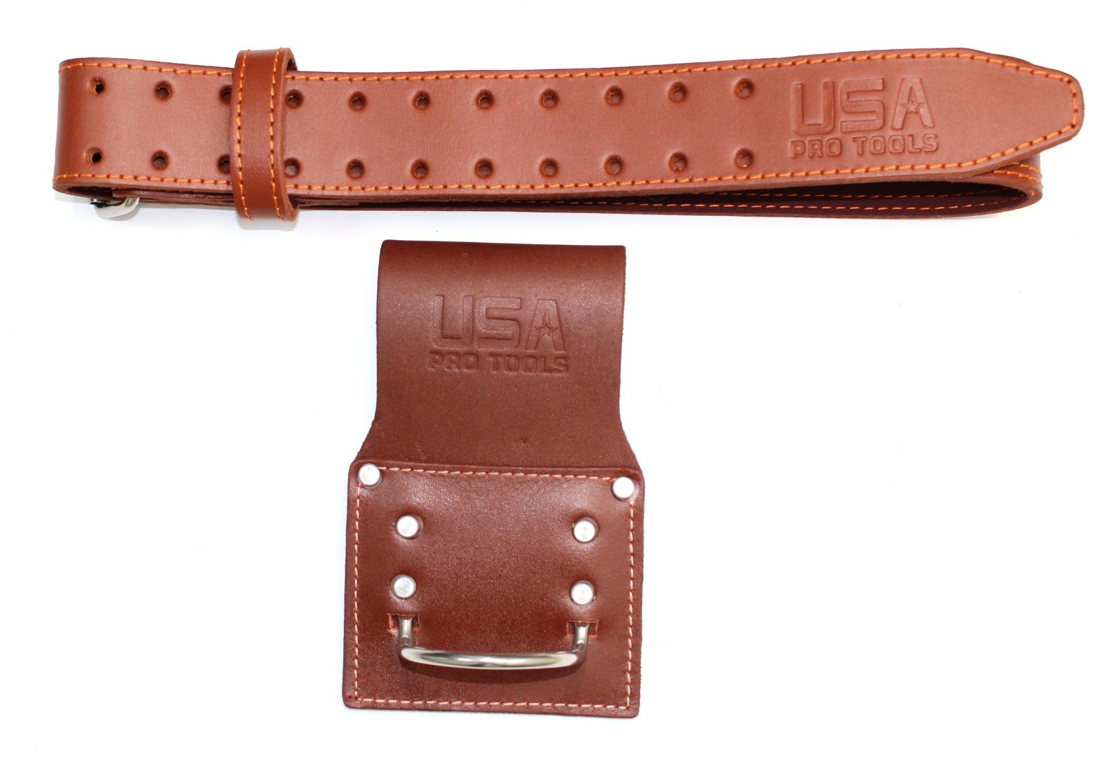 USA PRO TOOLS Heavy Duty Grain Leather Hammer Holder & Belt For Work Gear