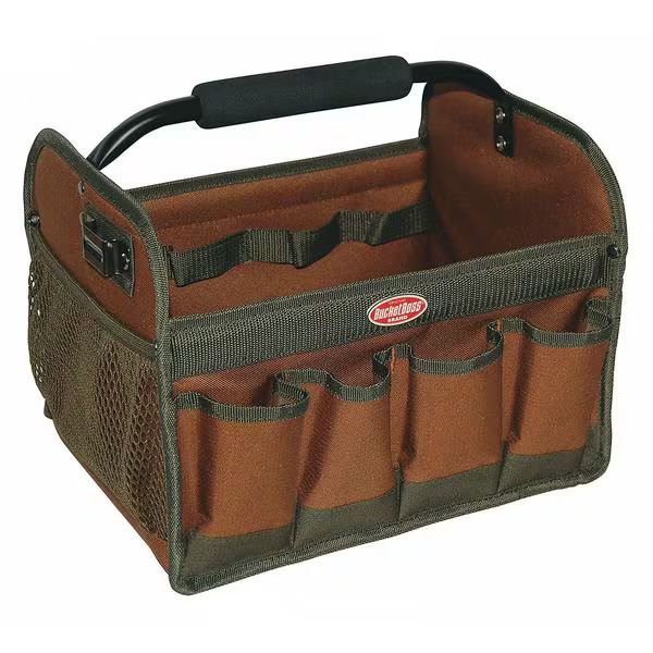 Tool Tote,Hard,23 Pocket,12 x 10 x 11, Double Wall 600 Poly Ripstop Fabric, 23