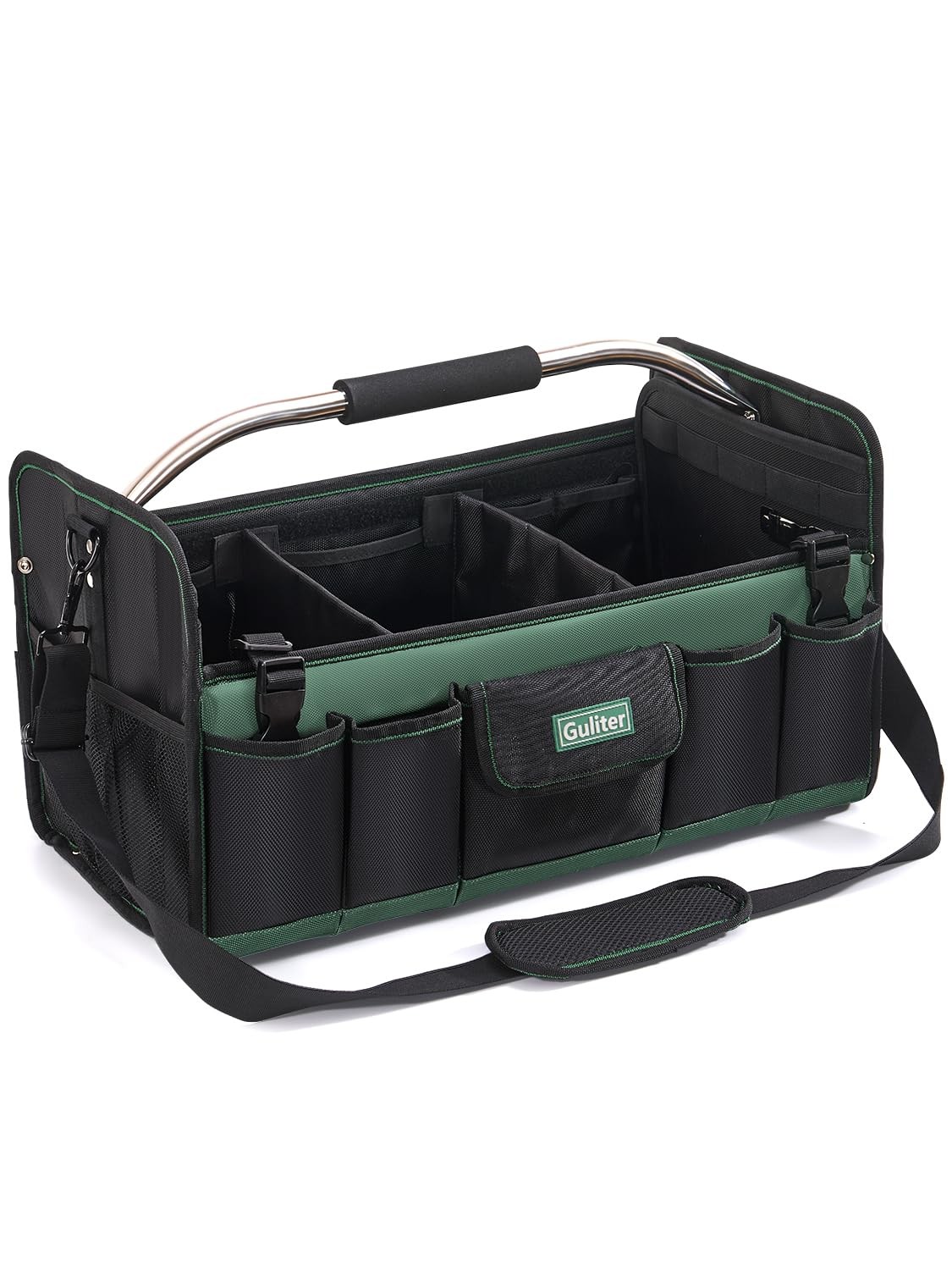 20 Inch Large Tool Bag,Heavy Duty Open Top Tool Tote,25 Pocket Tool Box Organ…