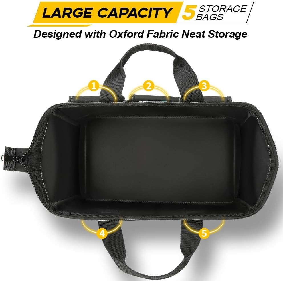 Tool Bag 15 Inches, 37 X 21 X 26 Cm, Compact Bag for Tools Made of Durable 1680