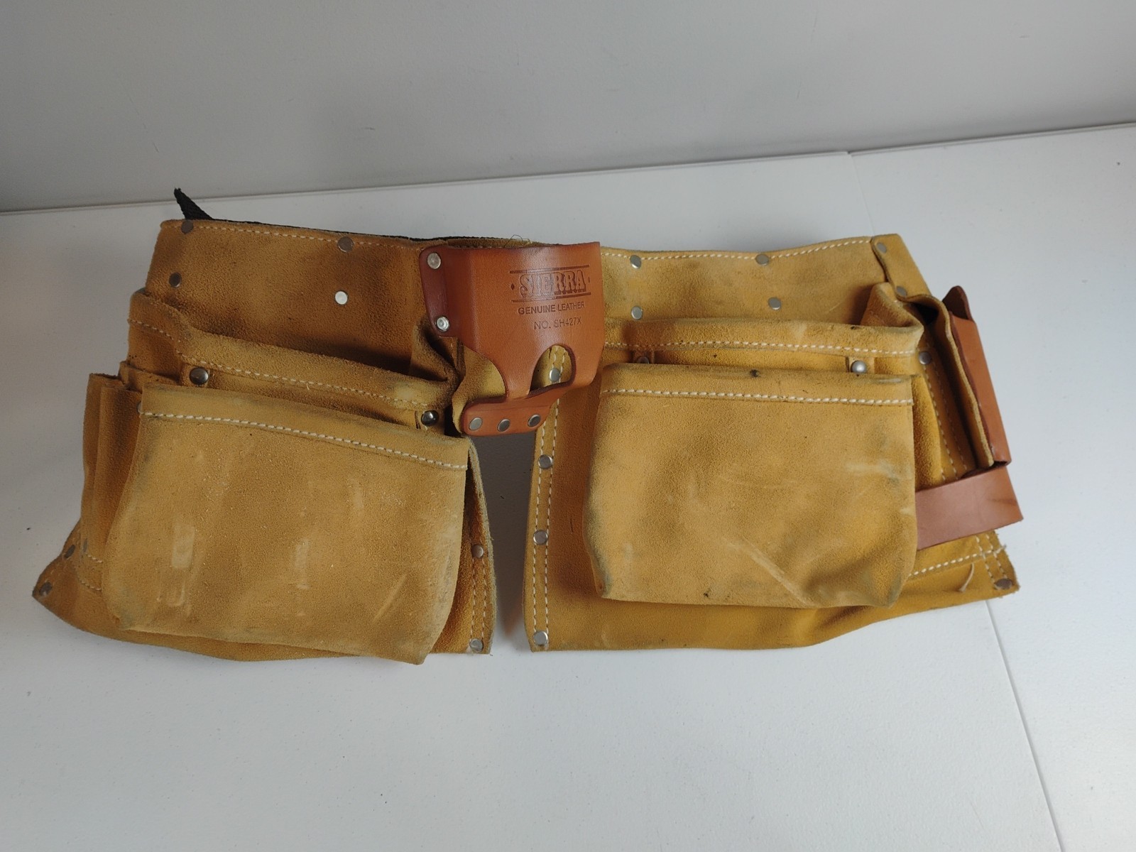 SIERRA Genuine Suede Leather Tool Belt SH-427-X – Light Tan Leather Good Cond