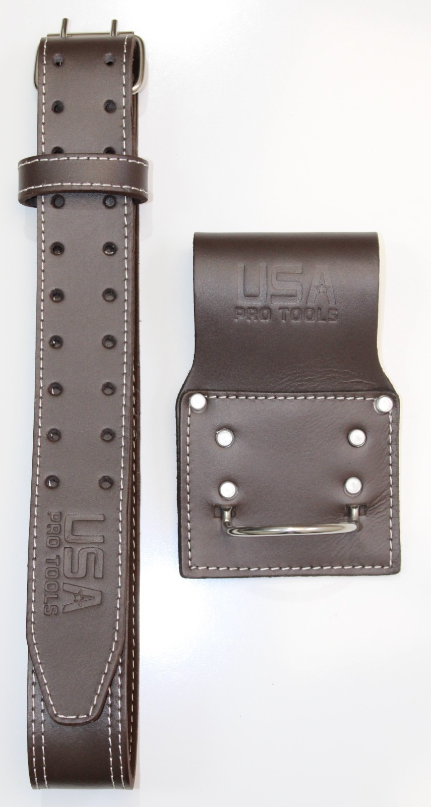USA PRO TOOLS Heavy Duty Grain Leather Hammer Holder & Belt For Work Gear