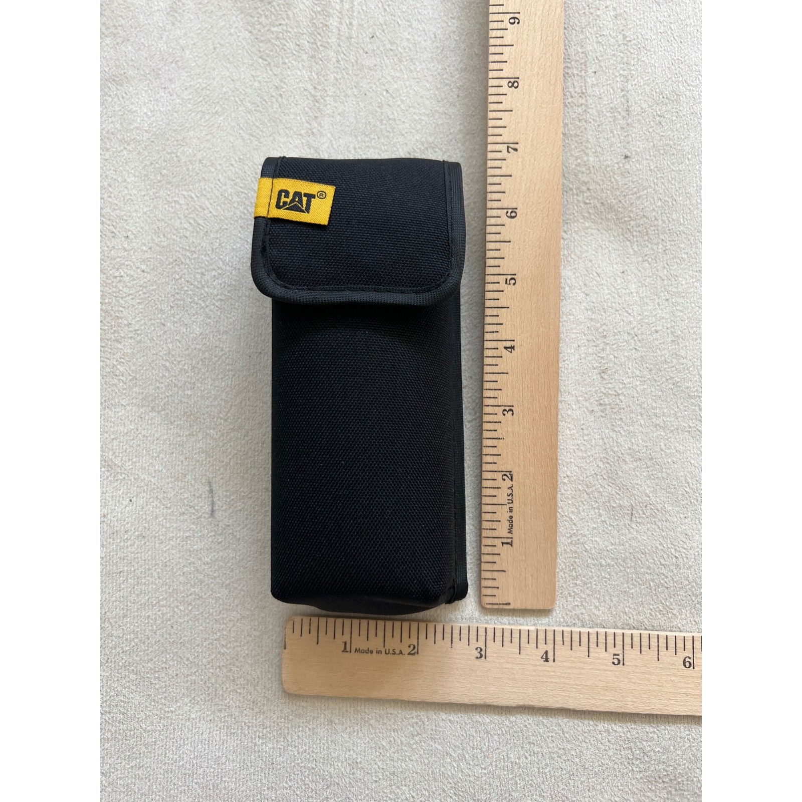 CAT Caterpillar Black Canvas Tool Pouch Belt Loop Accessory Case Ballistic Nylon
