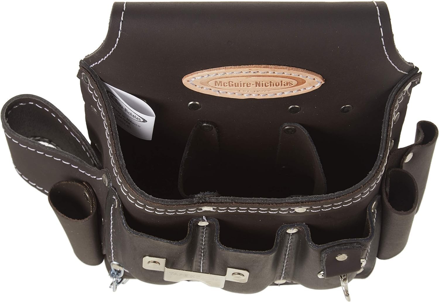 Professional Electrician’s Pouch – Durable Oil Tanned Leather, 12 Pocket Design