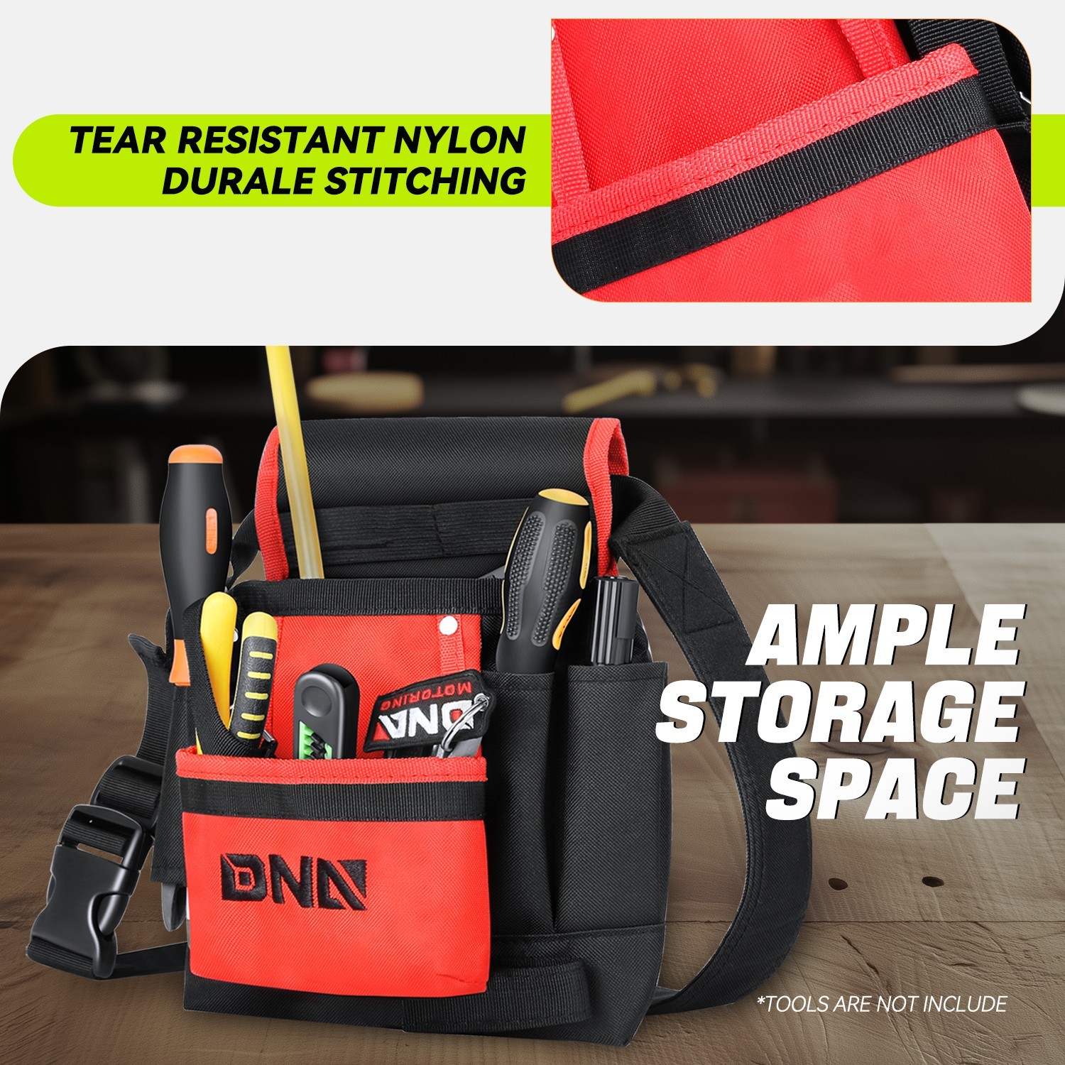 9.4″ x 11.4″ Red Black Waterproof Canvas 2 in 1 Waist Bag Sling Bag for Shopping