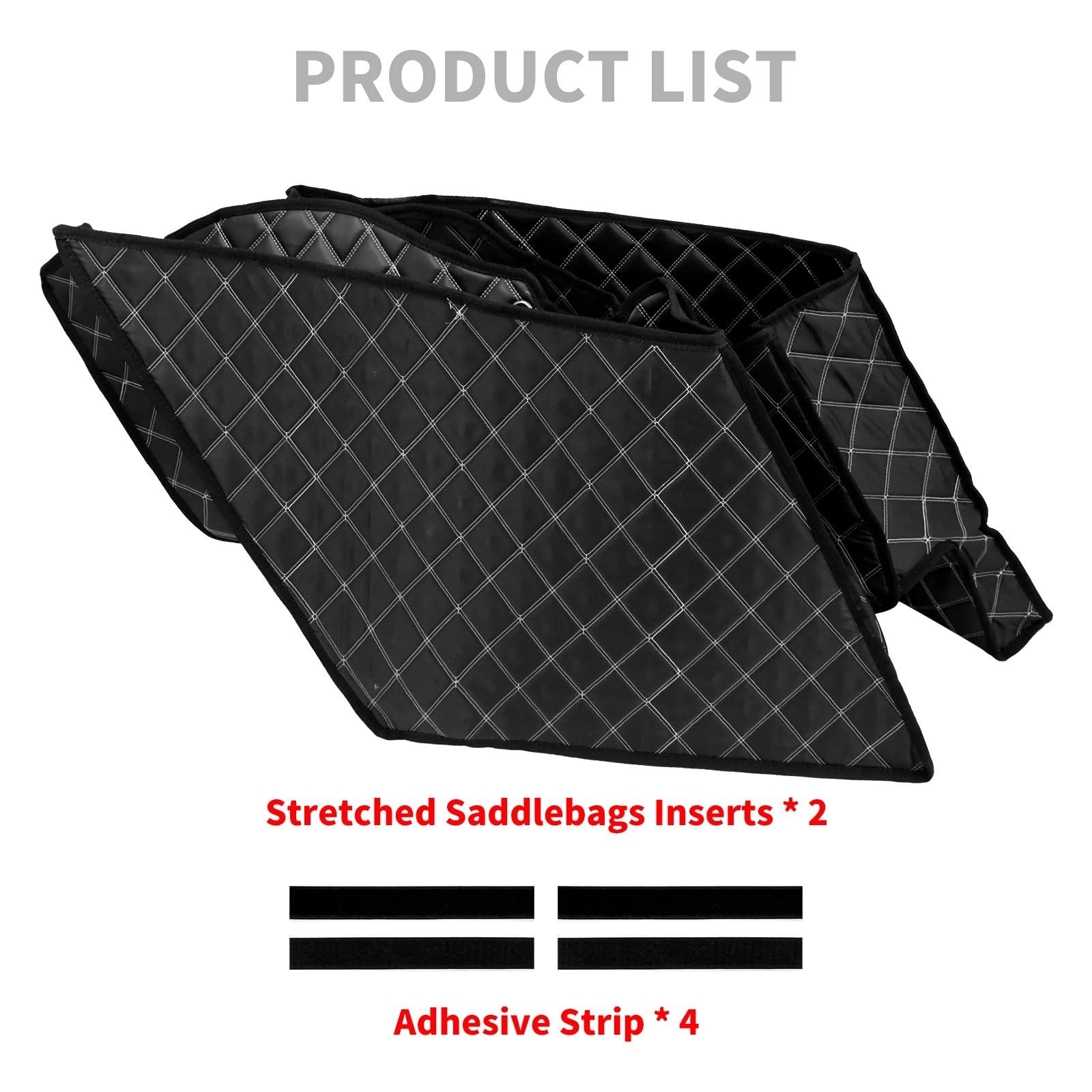 5” Stretched Saddlebag Liners Inserts White Thread Compatible with Harley 20…