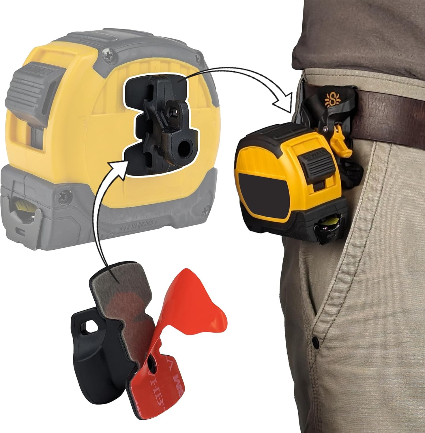 Tool Holster – Pro Tape Measure + Hammer Holster Kit – Upgraded, Self Locking, Q
