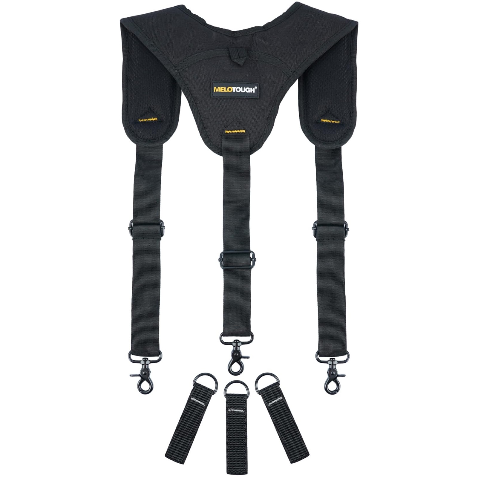MELOTOUGH Tool Belt Suspender 3 point padded one size fits most, Black