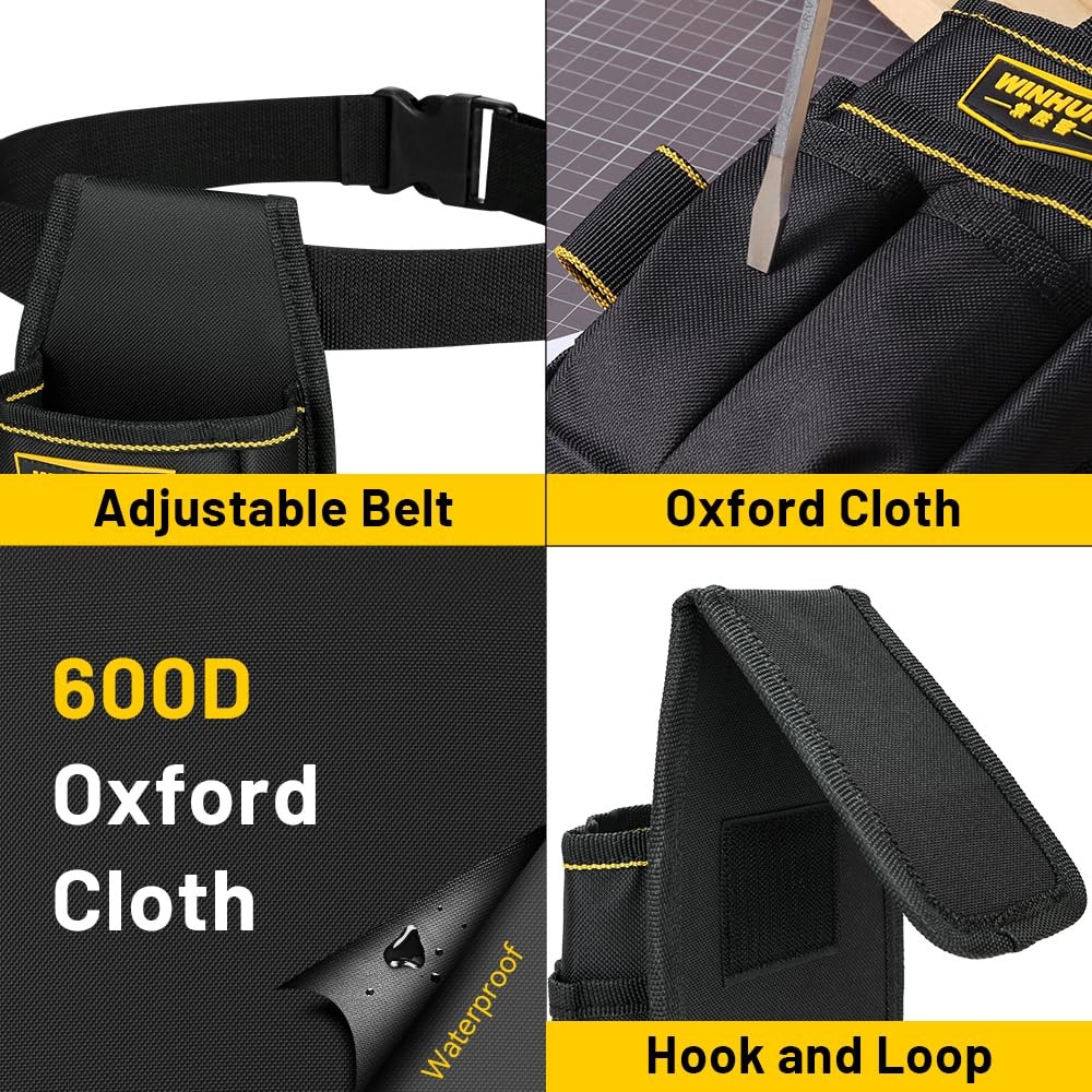 Tool Pouch with Belt, 600D Oxford Cloth, Electrician Tool Pouch 15 Pockets, 1…