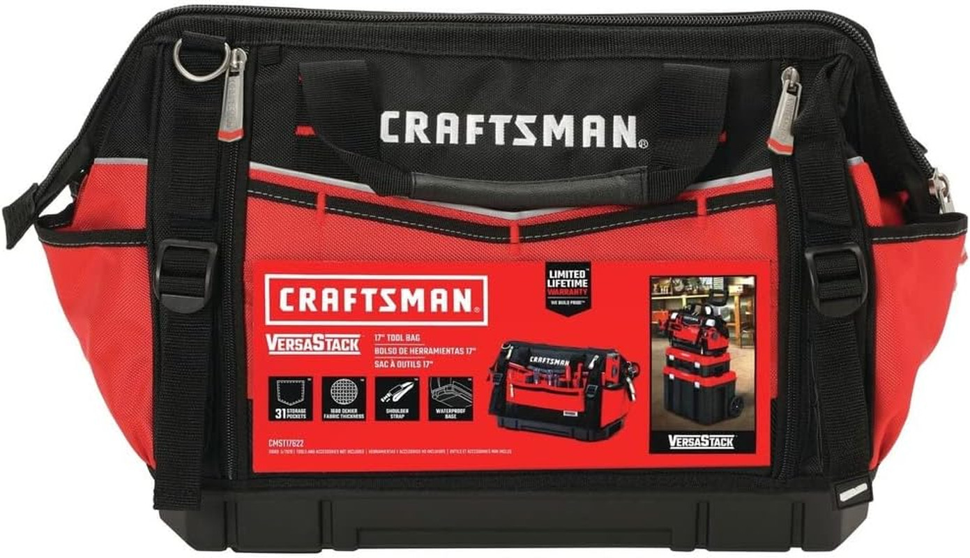 VERSASTACK Zippered Tool Bag, 31 Pocket Organizer, Heavy Duty Tool Tote (CMST176