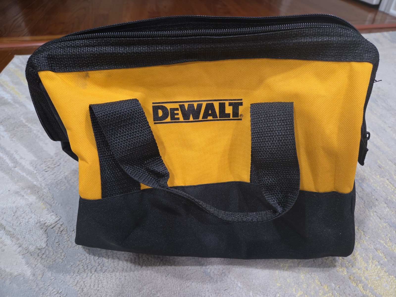 Small DEWALT TOOLS Heavy Duty Carrying Case Bag Nylon Canvas Black/Yellow 11×8.5