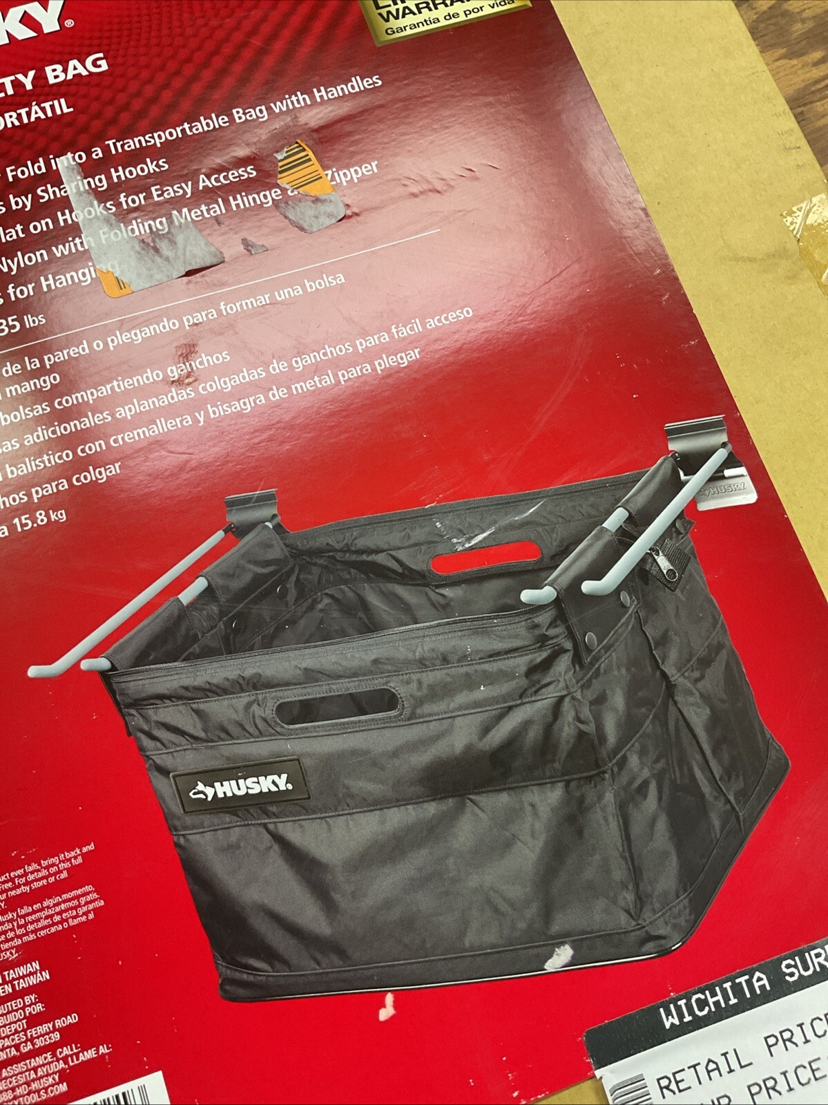 Husky 12 in. Utility Bag for Garage Slat Wall and Track Systems