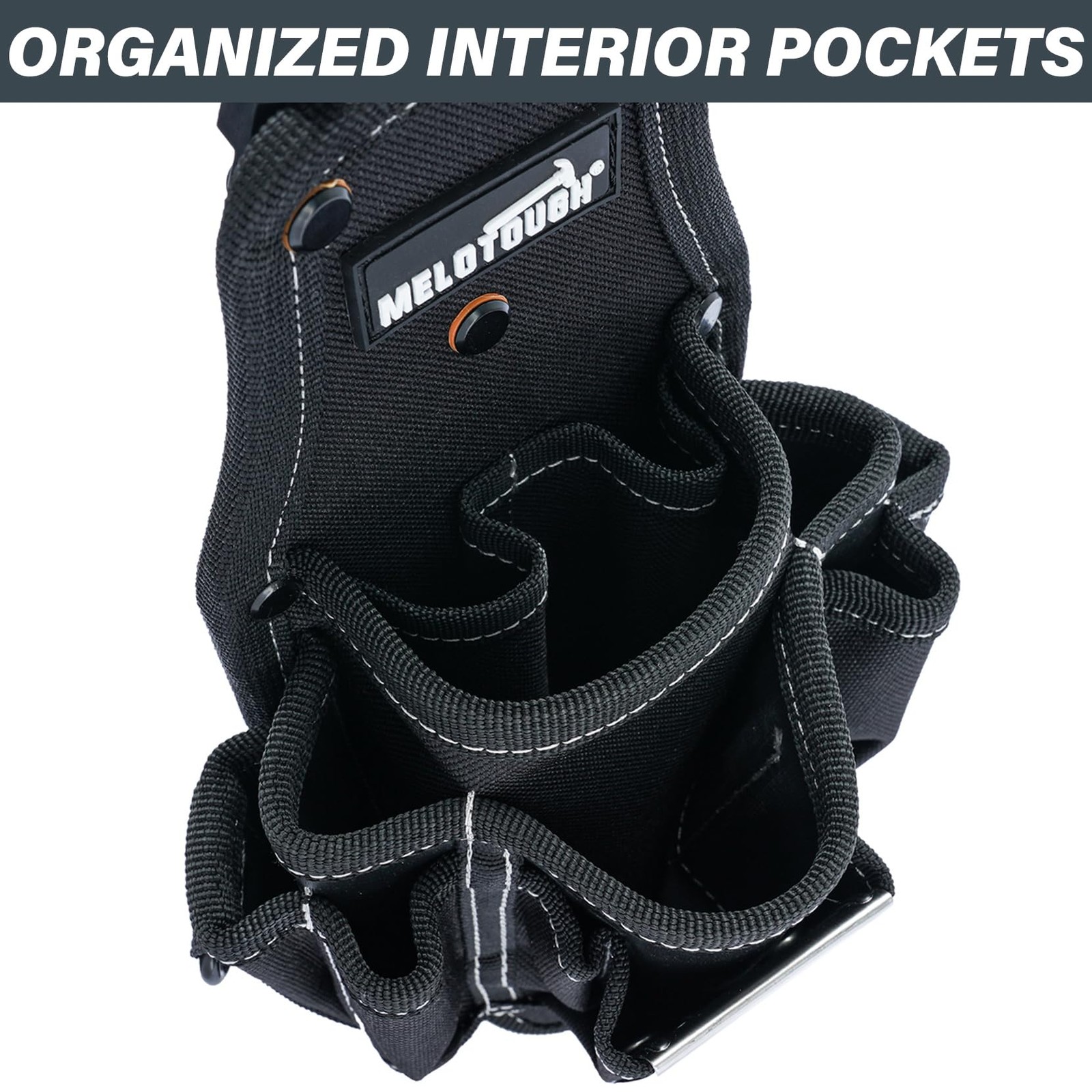 MELOTOUGH Pocket Tool Belt Pouch-Small Pouch with Quick One Size, Black