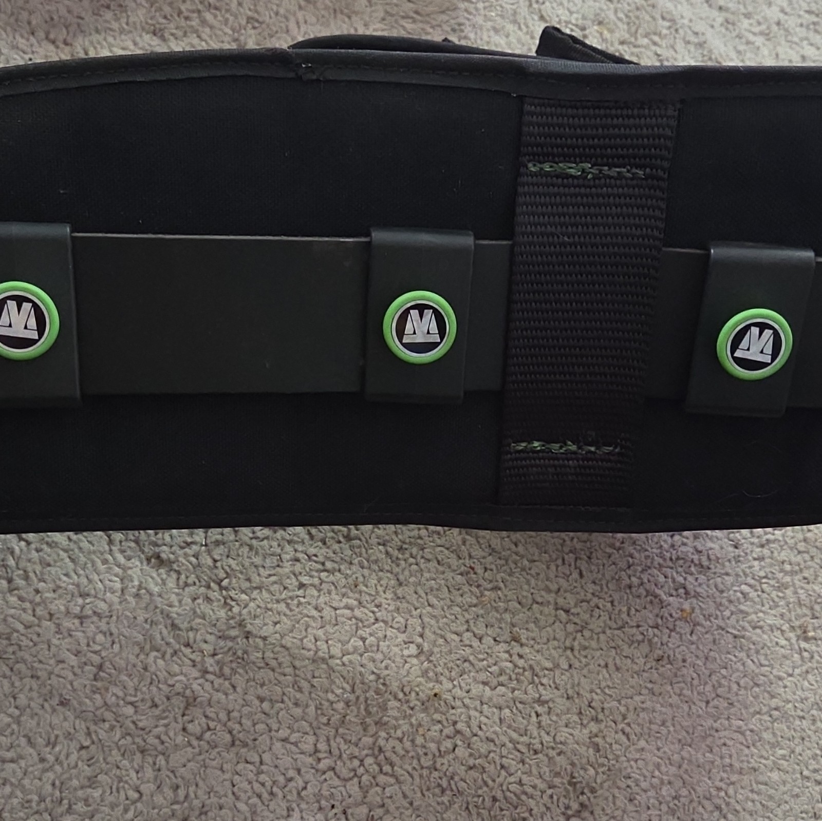 Miller Adjustable Nylon Tool Belt Black/Green 1 Count w padded hammer loop