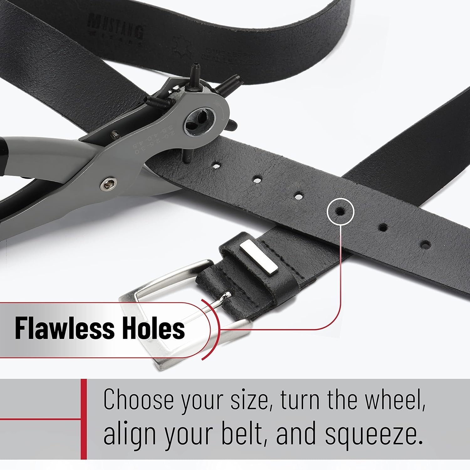 Steel Leather Hole Punch Tool with 6 Sizes – Versatile Belt and Leather Crafting