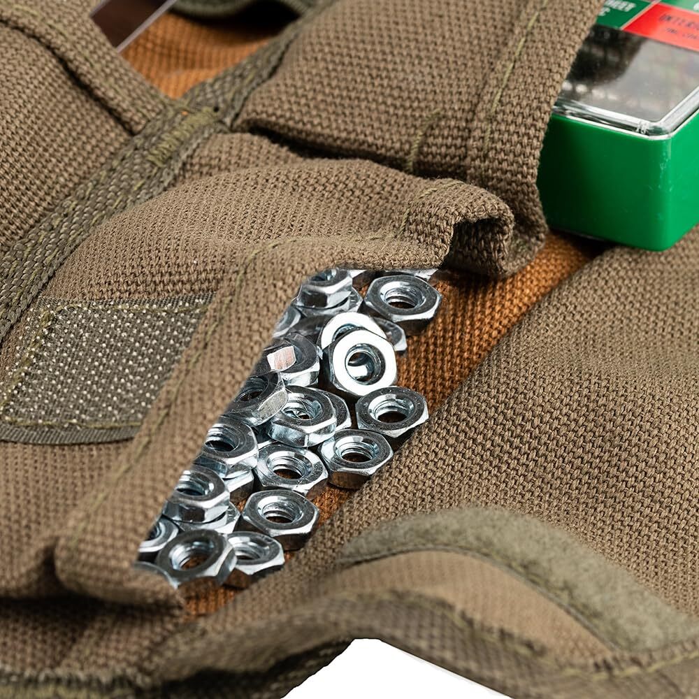 Heavy Duty Canvas Tool Roll Organizer with 25 Pockets and Quick Release Buckles
