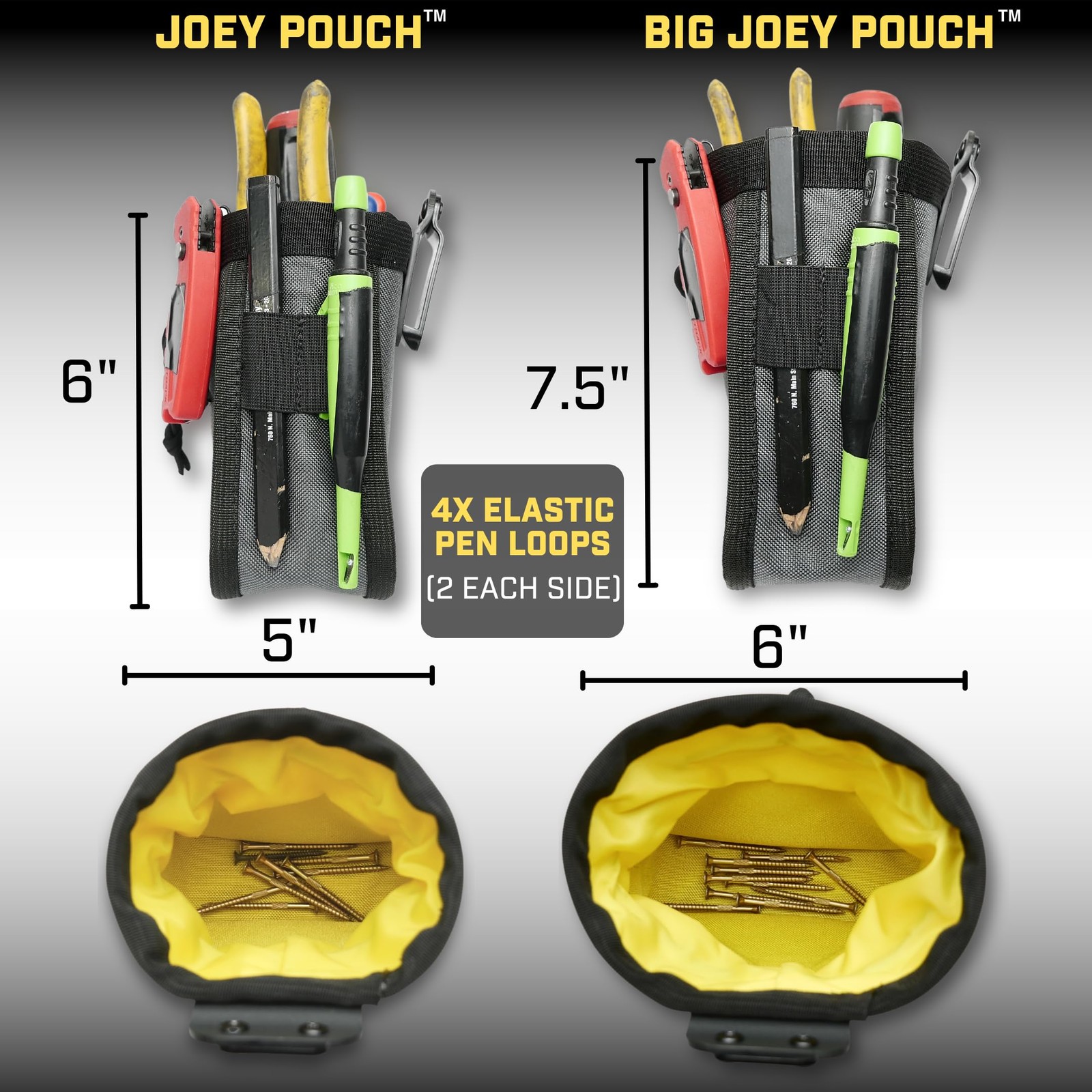 Joey Pouch Clip-On Tool Belt Bag For Tools Screws Nails Utility Pouch Holster