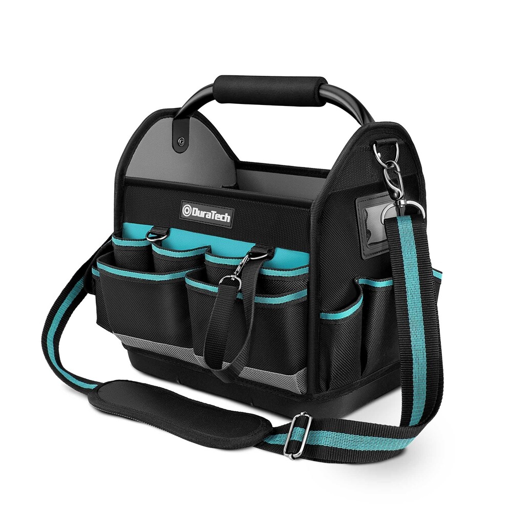 DURATECH 12″ Tool Tote Open Top Tool Bag Wide Mouth w/Multi-Pocket Tool Bag Tote