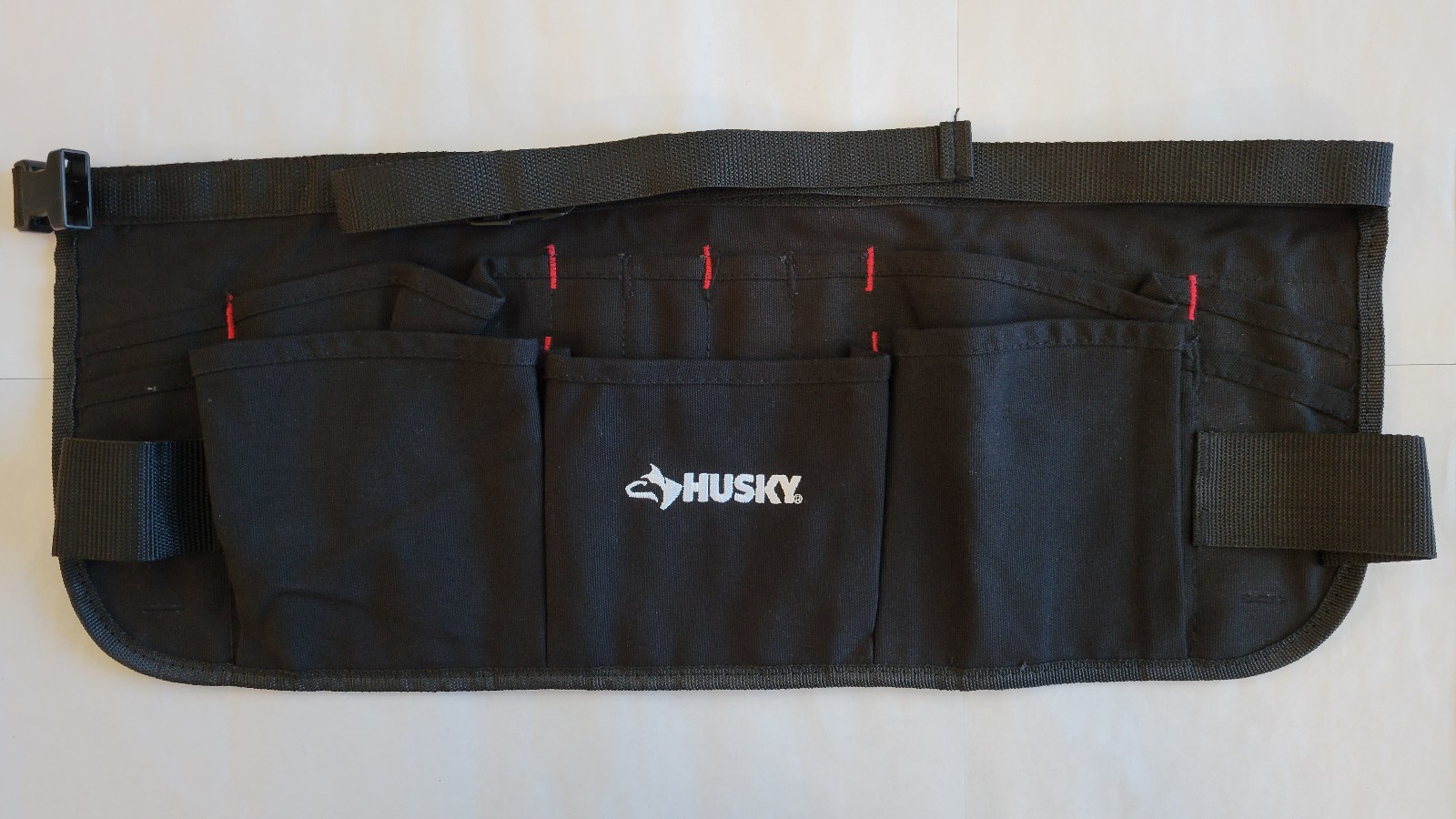 Husky 24 in 13-Pocket Tool Pouch Apron Adjustable Storage Belt Black – New