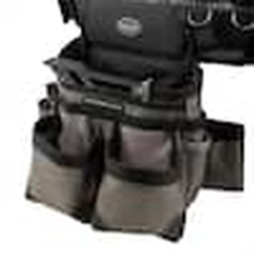 BUCKET BOSS Mullet Buster Tool Belt with Suspenders – 29 Pockets Grey