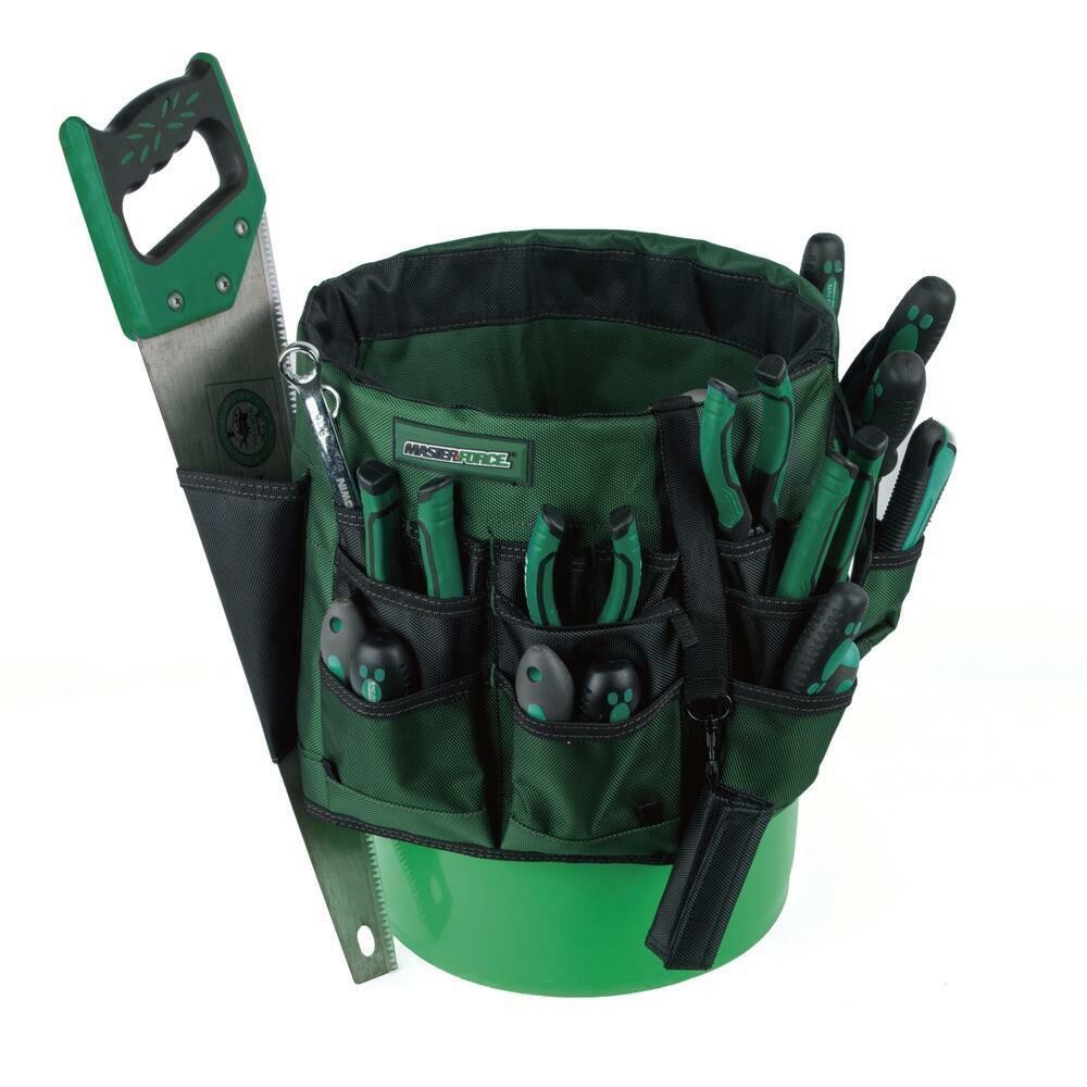 Bucket Organizer Fits 5 Gallon 32 Pocket 14″ Tool Bag 1680 Denier Heavy Duty