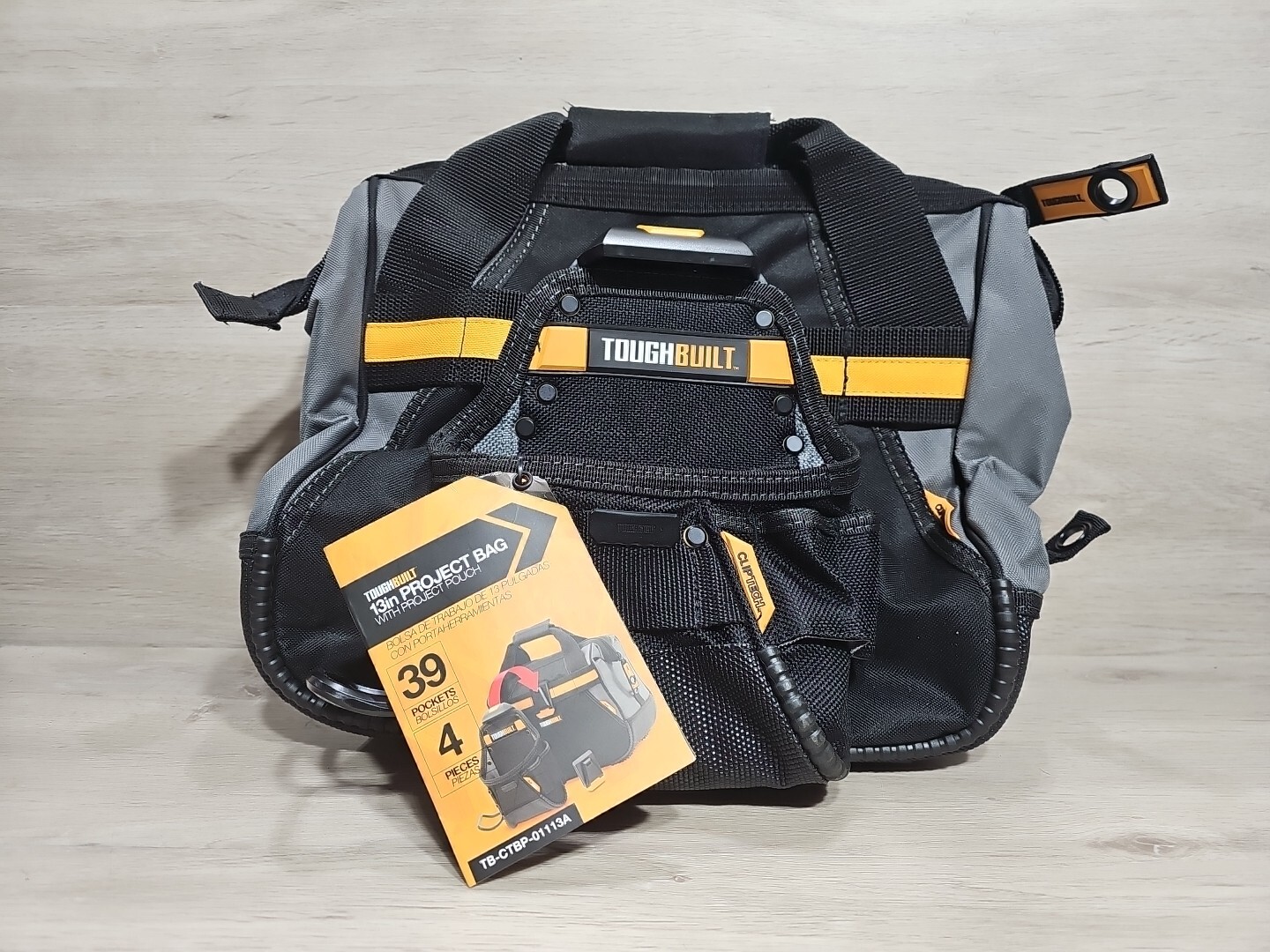 Toughbuilt 13″ Project Bag With Project Pouch 39 Pockets 4 Pieces