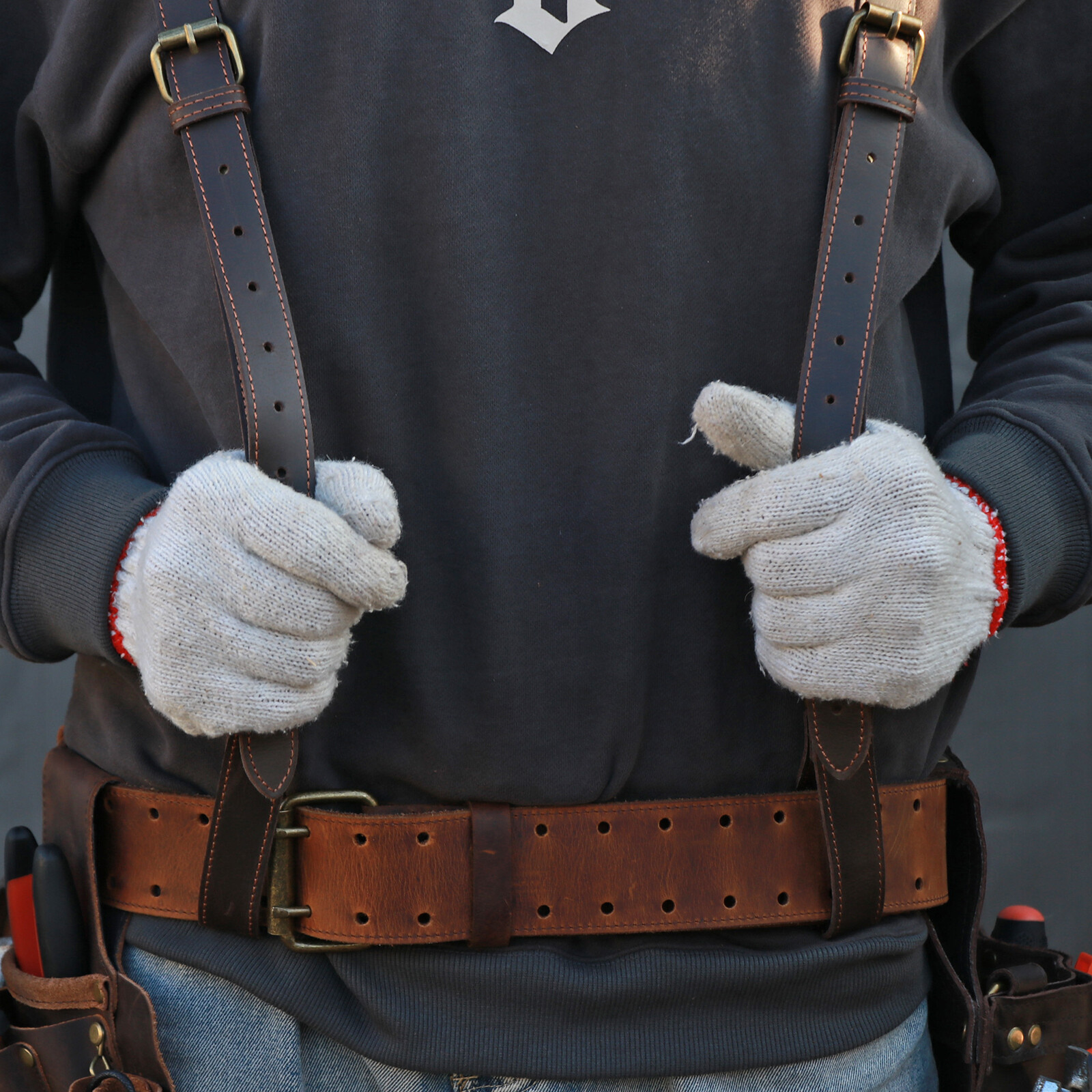 TOURBON Tool Belt Suspenders Carpenter Heavy Duty Chest Strap US-Special offer