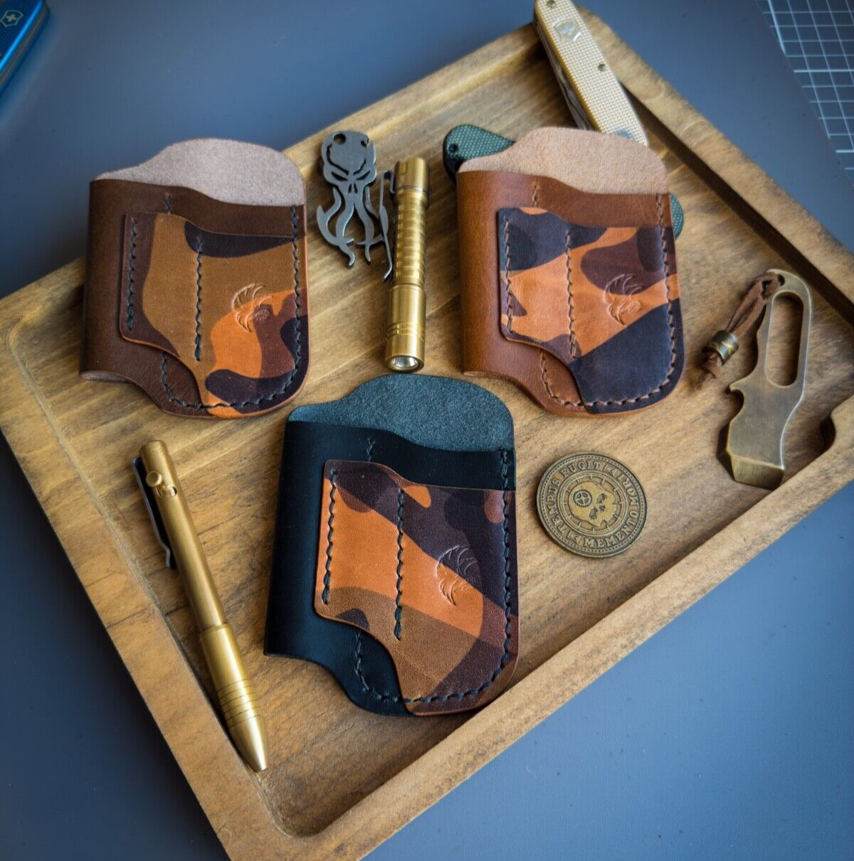 Leather Edc Pocket Organizer, Leather Edc Pouch, Edc Caddy, EDC Gear Pouch