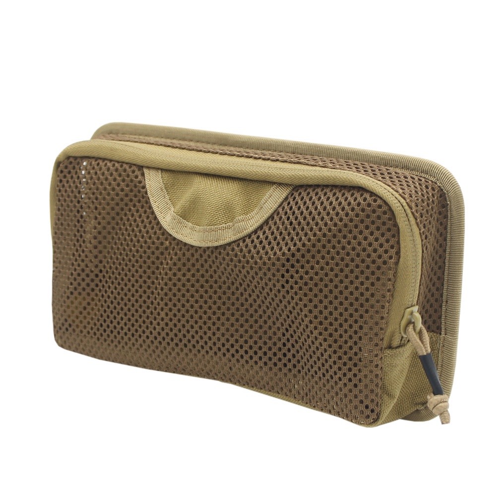 Outdoor mesh tool organizer with zipper and hook loop for backpack expansion