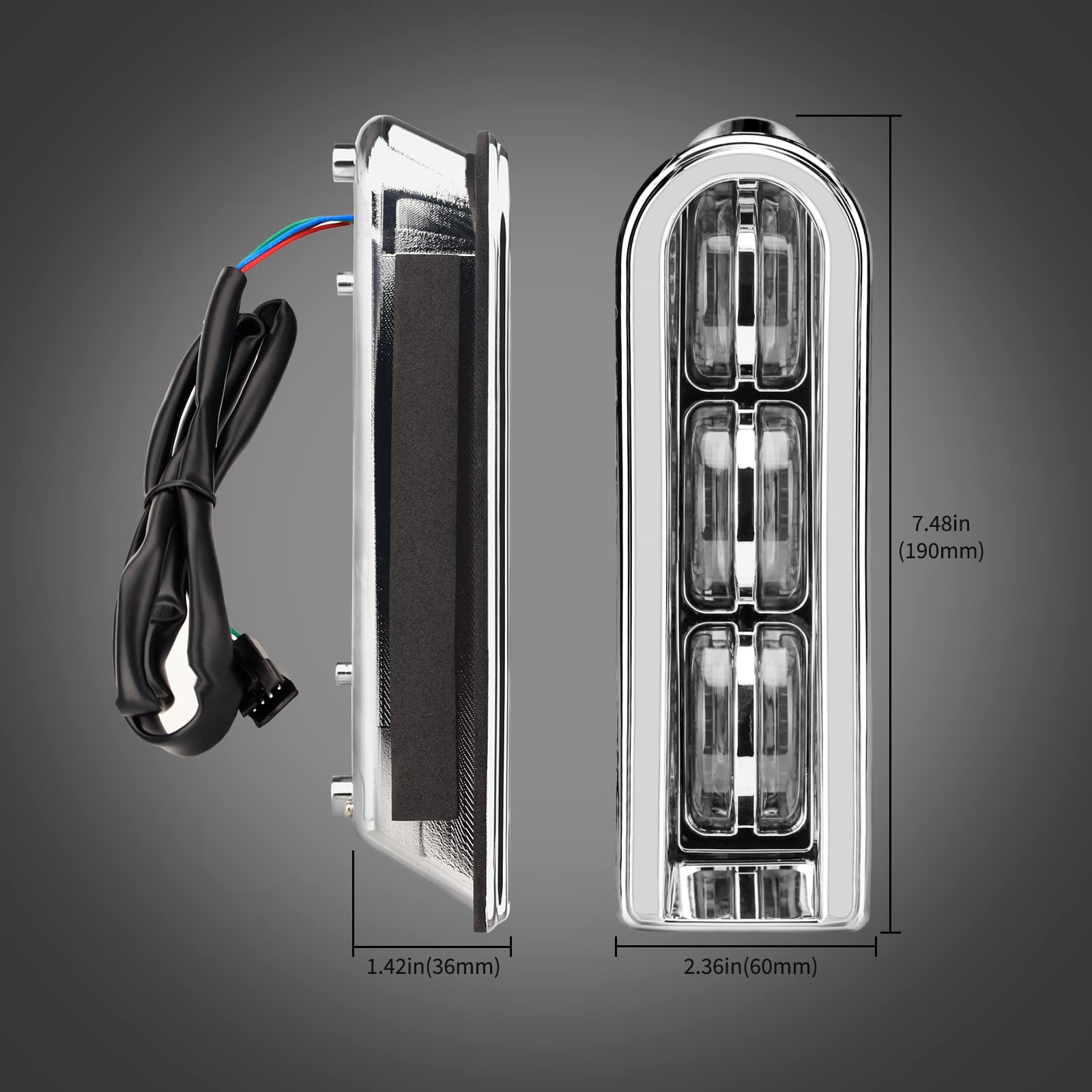 Saddlebag Filler LED Lights for Harley Touring 2014-2022 Chrome