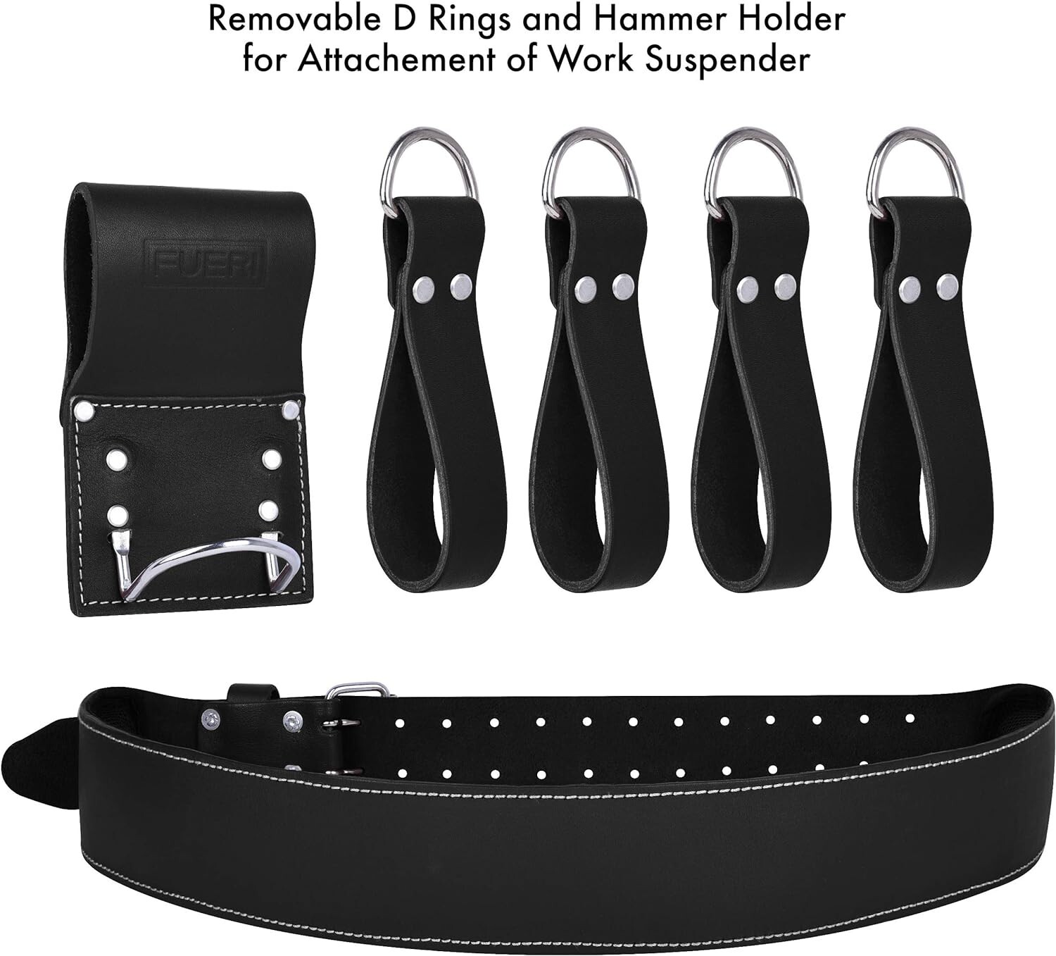 FUERI Tool Pouch Framers Combo Tool Belt Set, Multipurpose 17 Pocket Work Belt