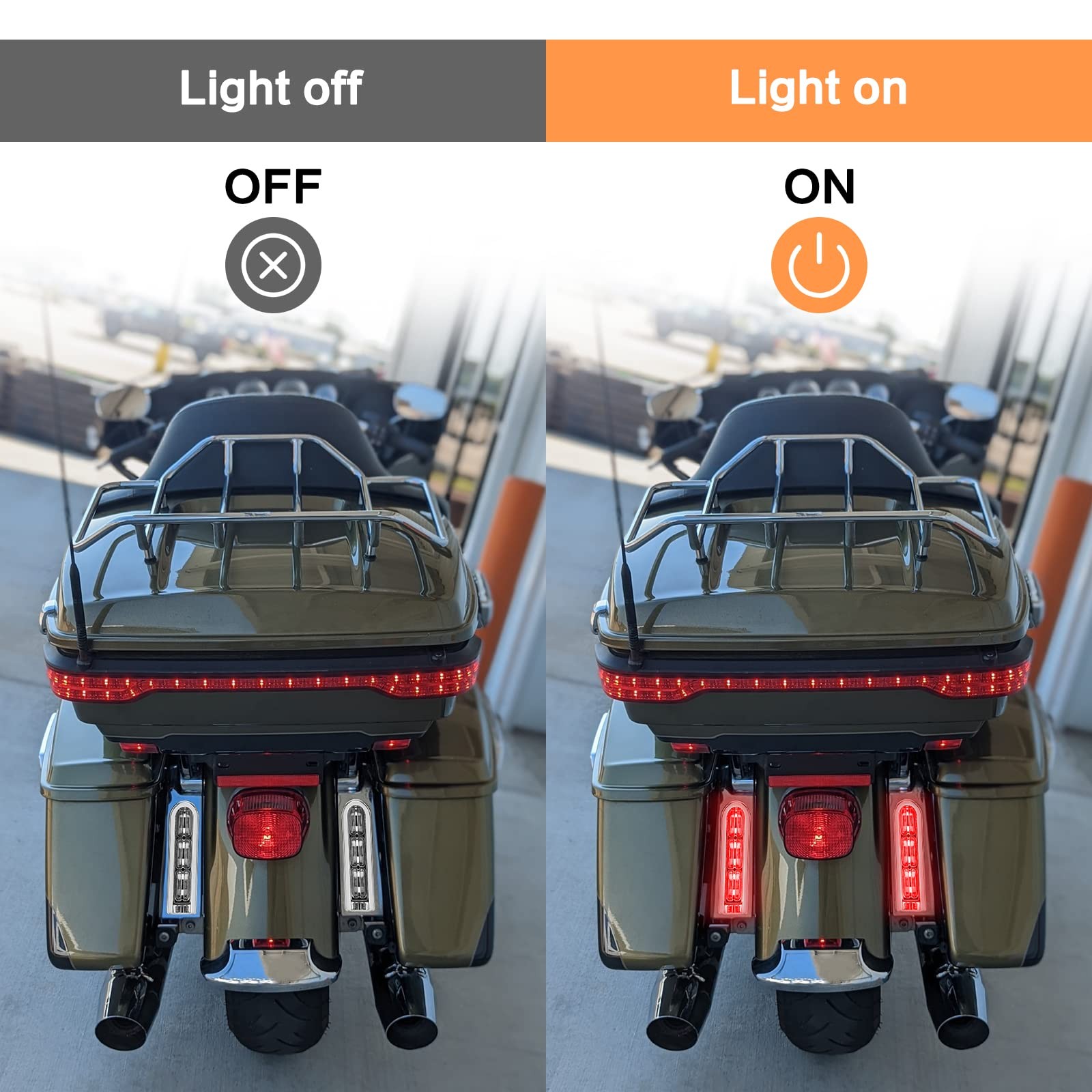 Saddlebag Filler LED Lights for Harley Touring 2014-2022 Chrome
