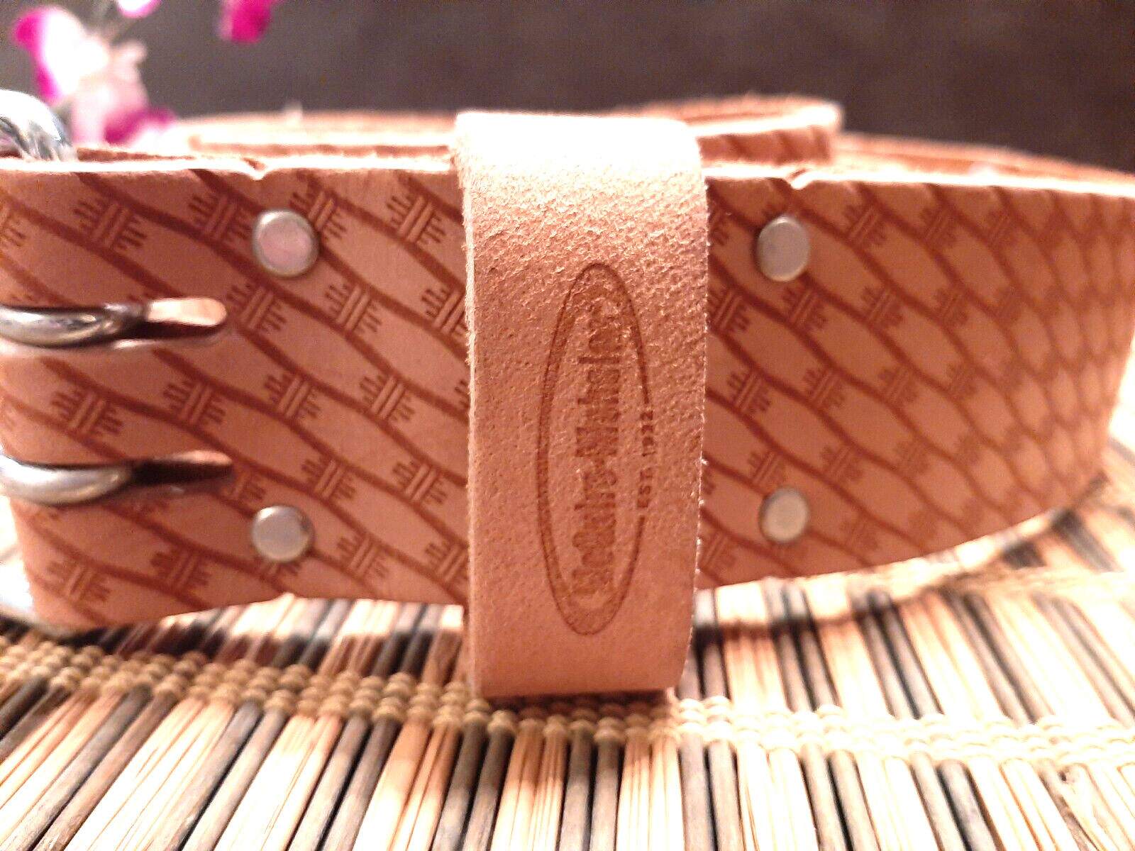 2″ Roller Buckle Saddle Leather Tool Belt, Natural , 51″ Long ( L)